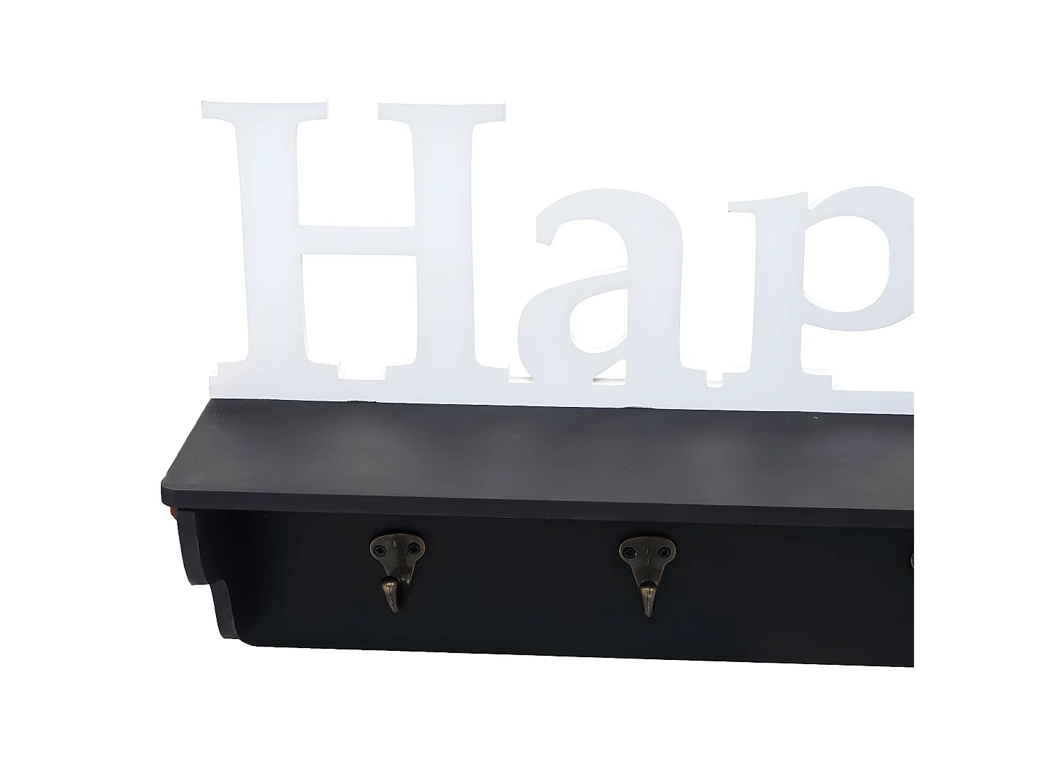 Bengaleiro de parede MCW-D41 Happy 4 ganchos,  preto/branco