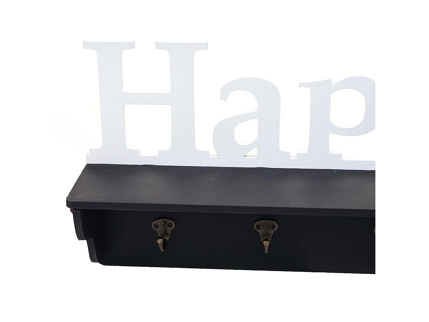 Wandkapstok MCW-D41 Happy 4 haken,  zwart/wit