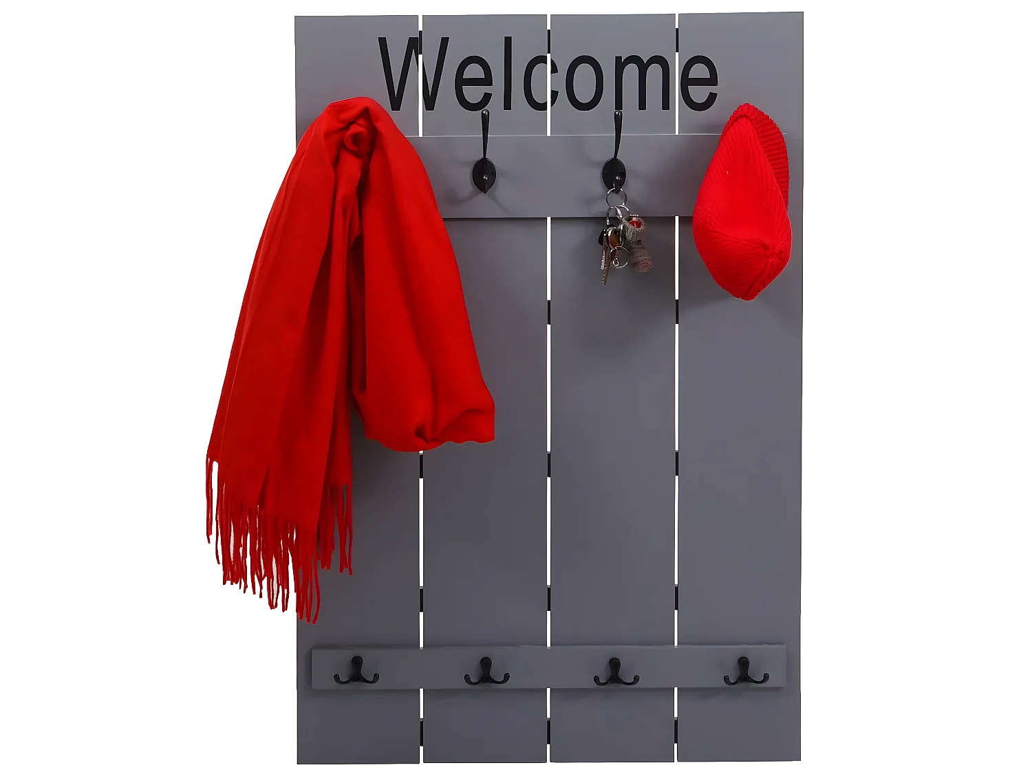 Portemanteau mural MCW-C89 Welcome Shabby,  gris-bleu