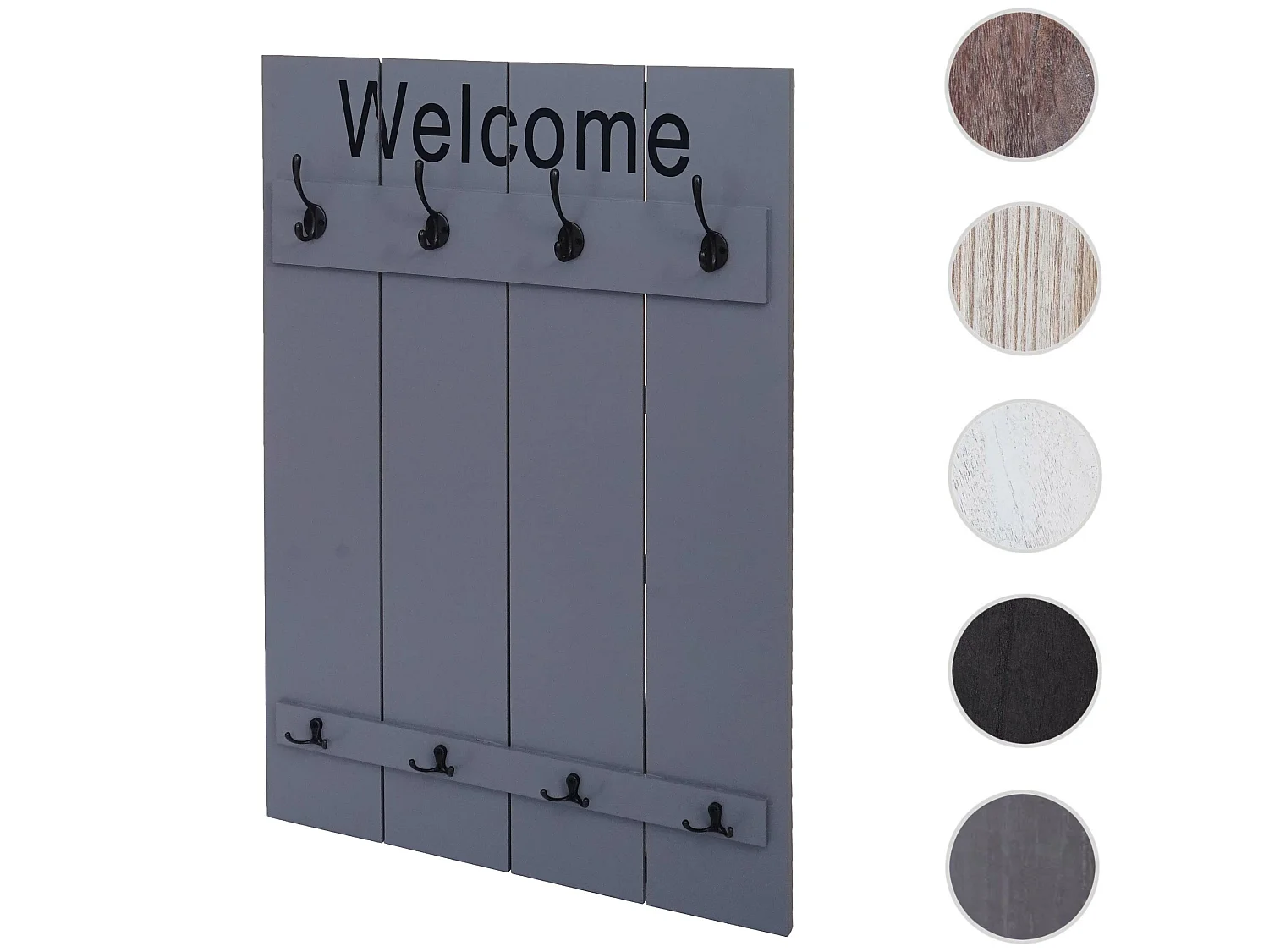 Portemanteau mural MCW-C89 Welcome Shabby,  gris-bleu