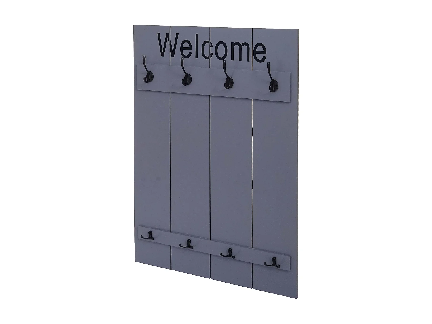Wandkapstok MCW-C89 Welcome Shabby,  grijsblauw