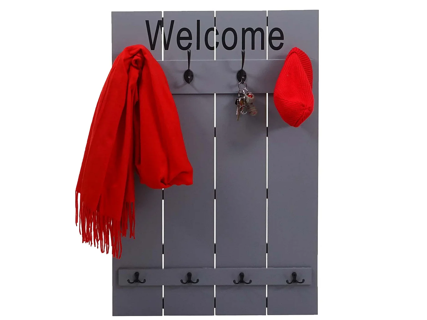 Wandkapstok MCW-C89 Welcome Shabby,  grijsblauw