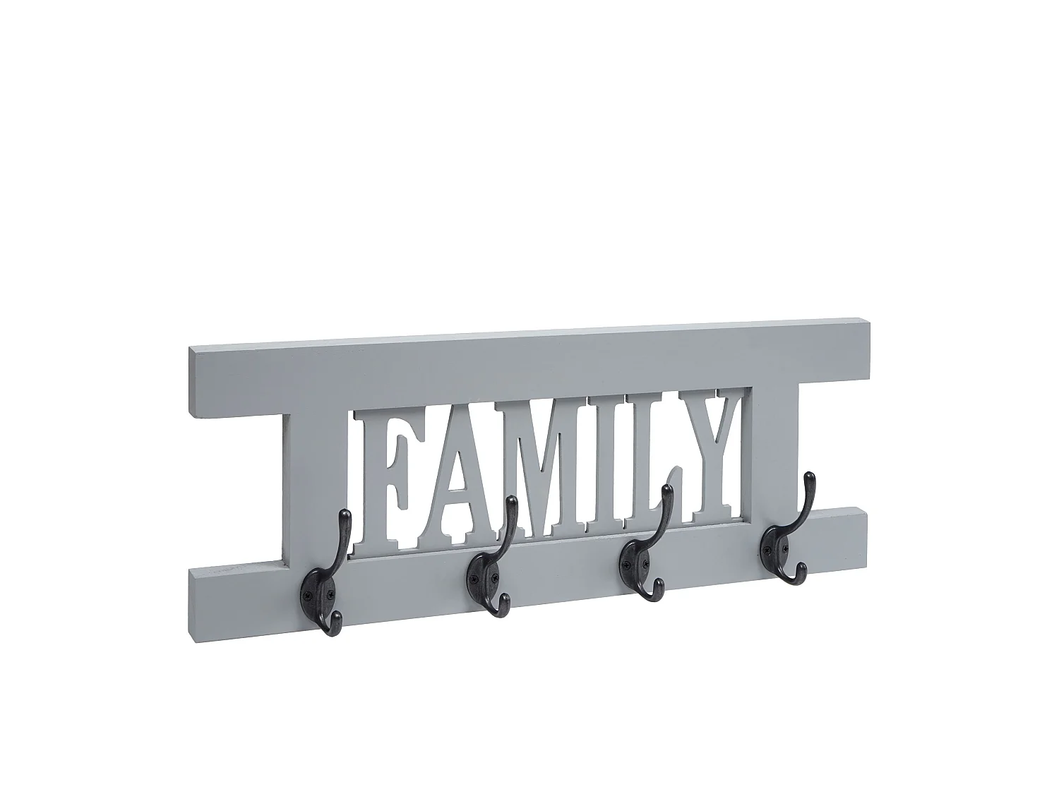 Portemanteau mural MCW-C60 Family Shabby-Look,  gris-bleu