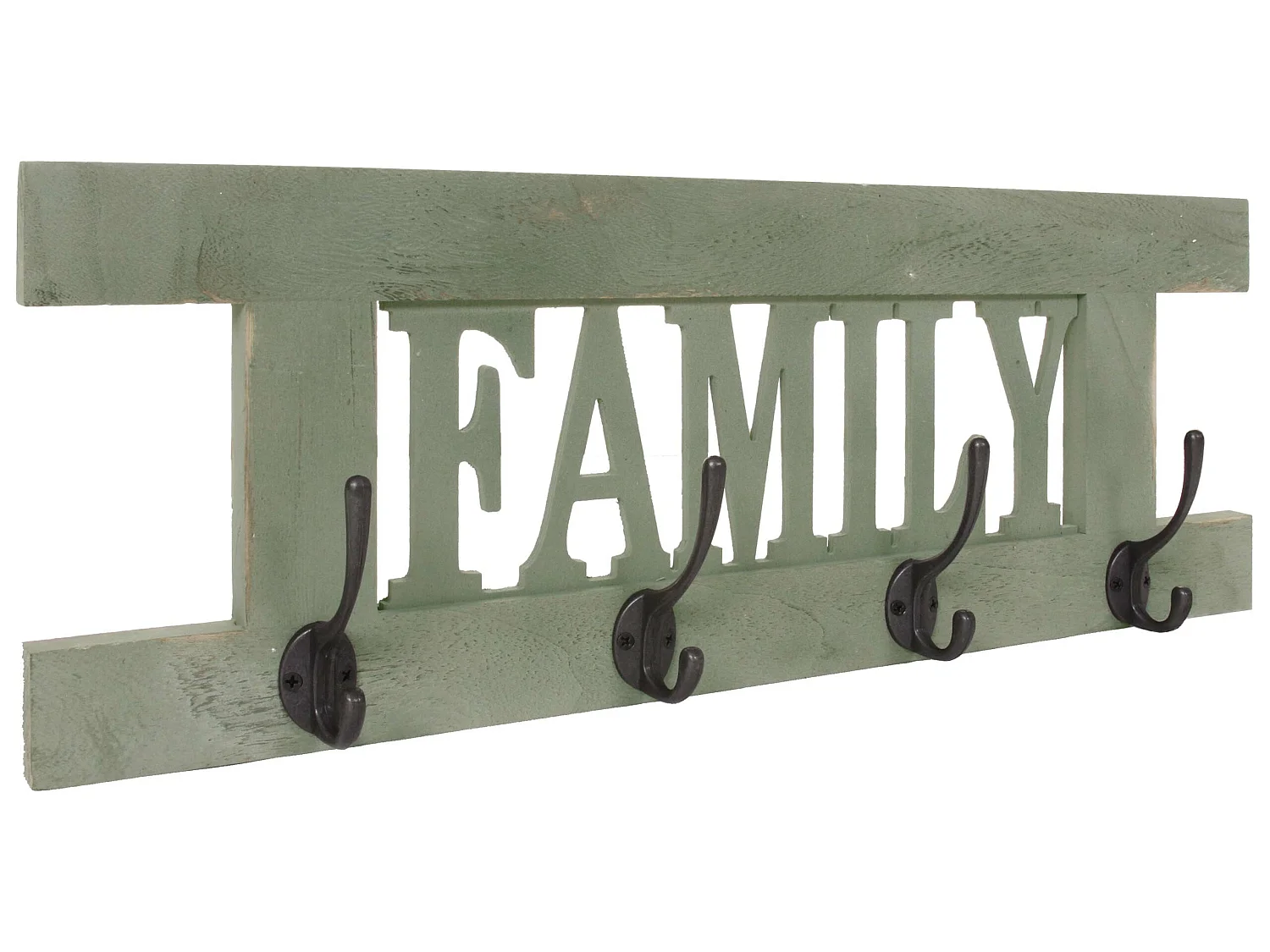 Wandkapstok MCW-C60 Family Shabby-look,  groen, shabby