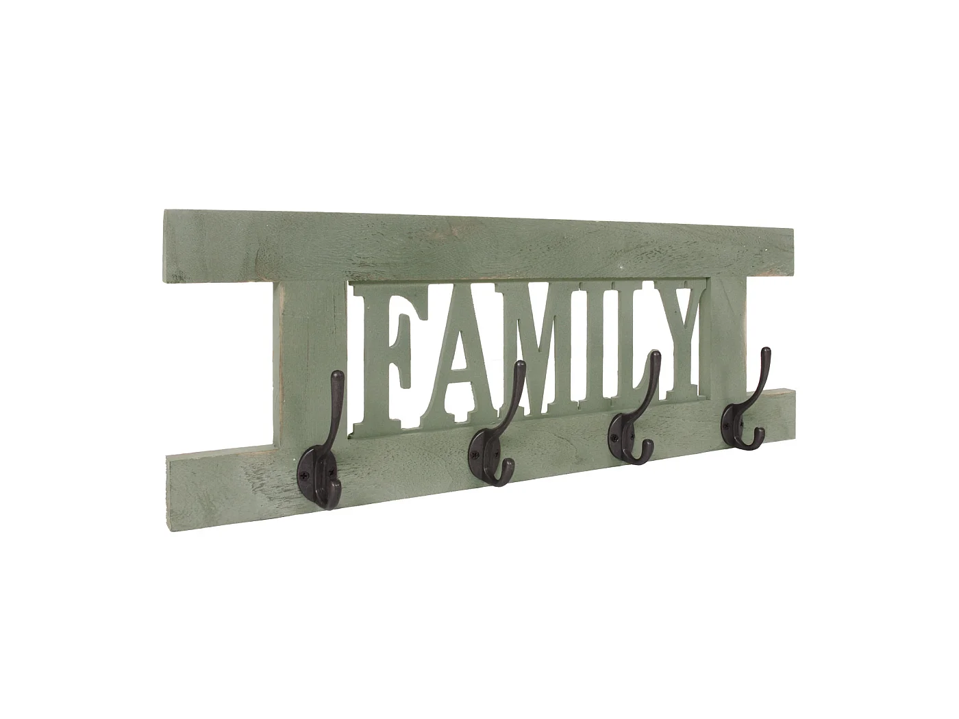 Wandkapstok MCW-C60 Family Shabby-look,  groen, shabby