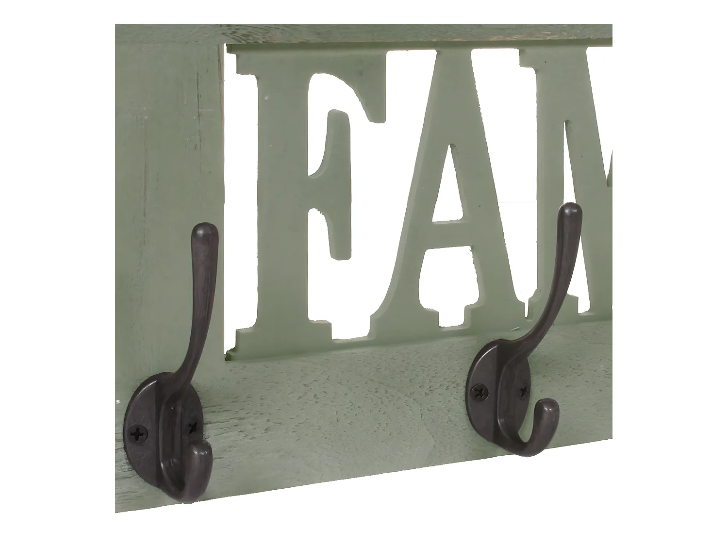 Portemanteau mural MCW-C60 Family Shabby-Look,  vert shabby