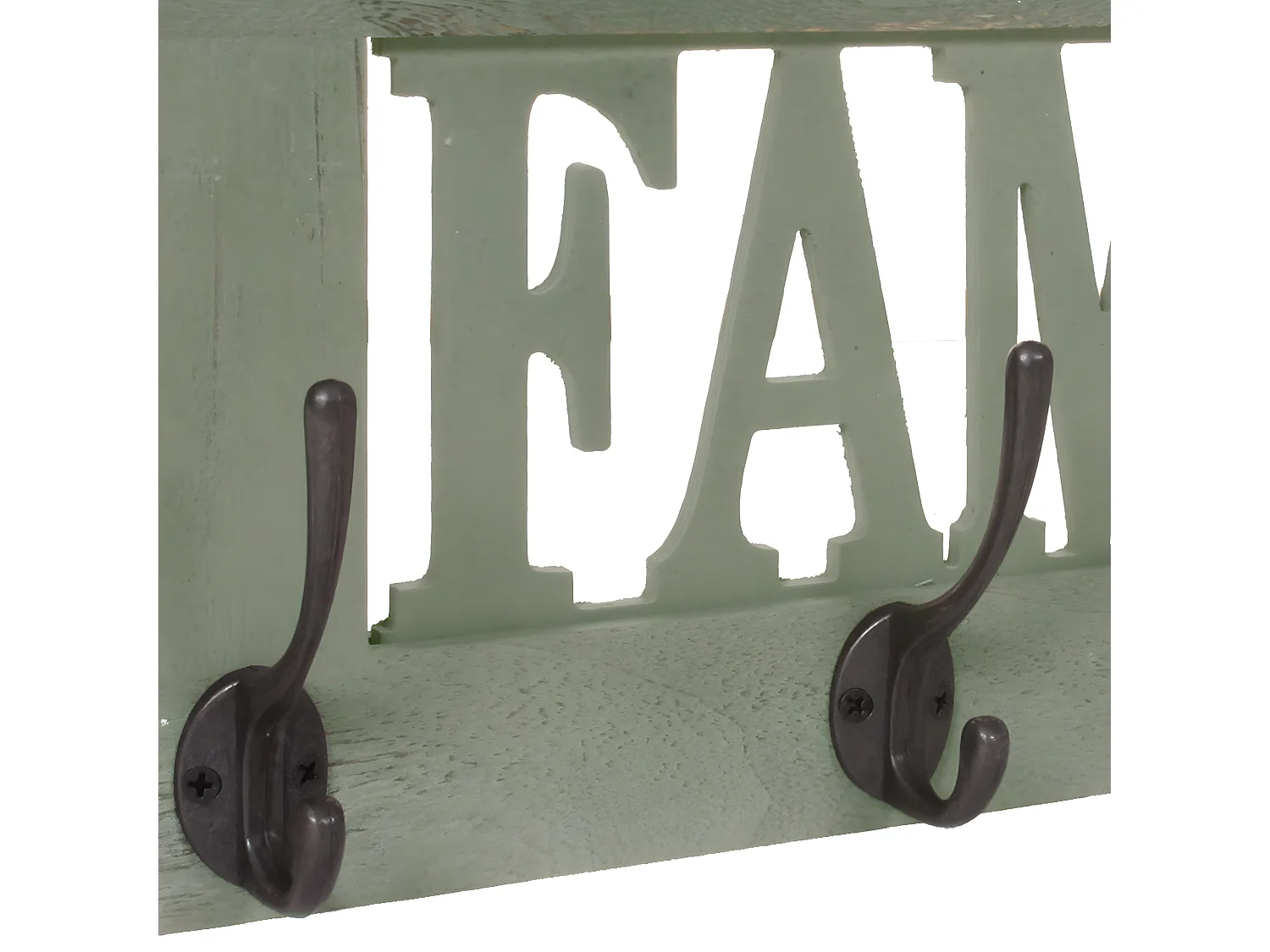 Portemanteau mural MCW-C60 Family Shabby-Look,  vert shabby