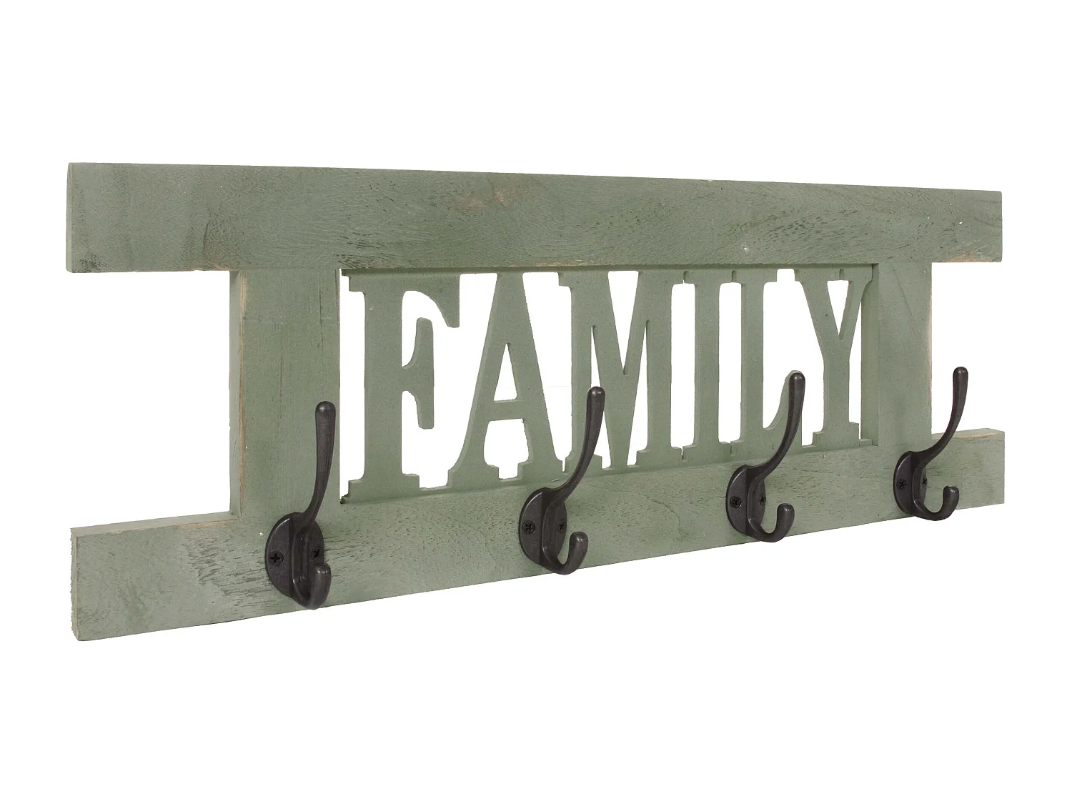 Wandkapstok MCW-C60 Family Shabby-look,  groen, shabby