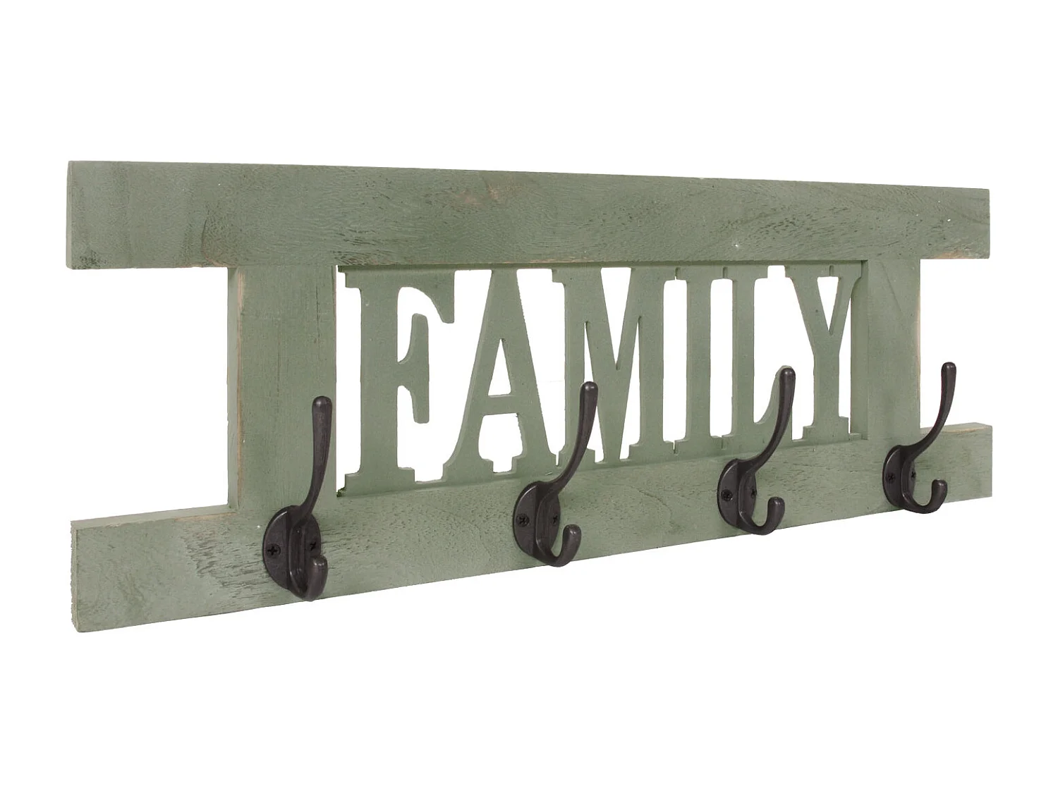 Wandkapstok MCW-C60 Family Shabby-look,  groen, shabby