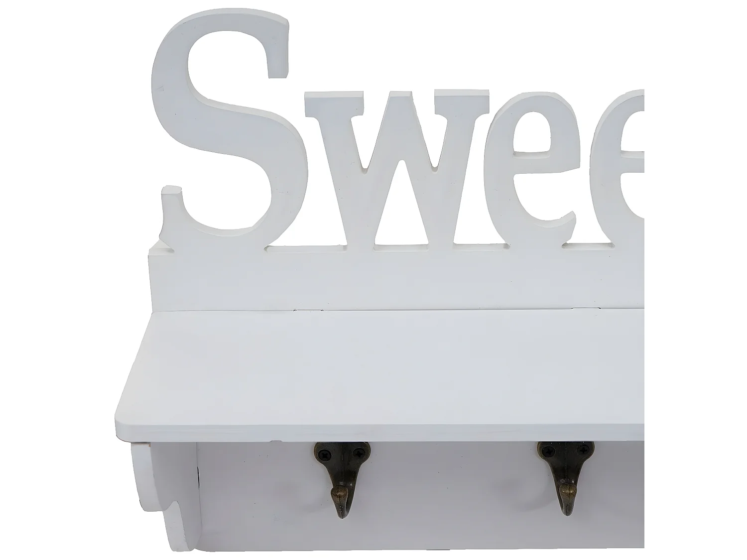 Portemanteau mural MCW-D41 Sweet Home 4 crochets,  blanc