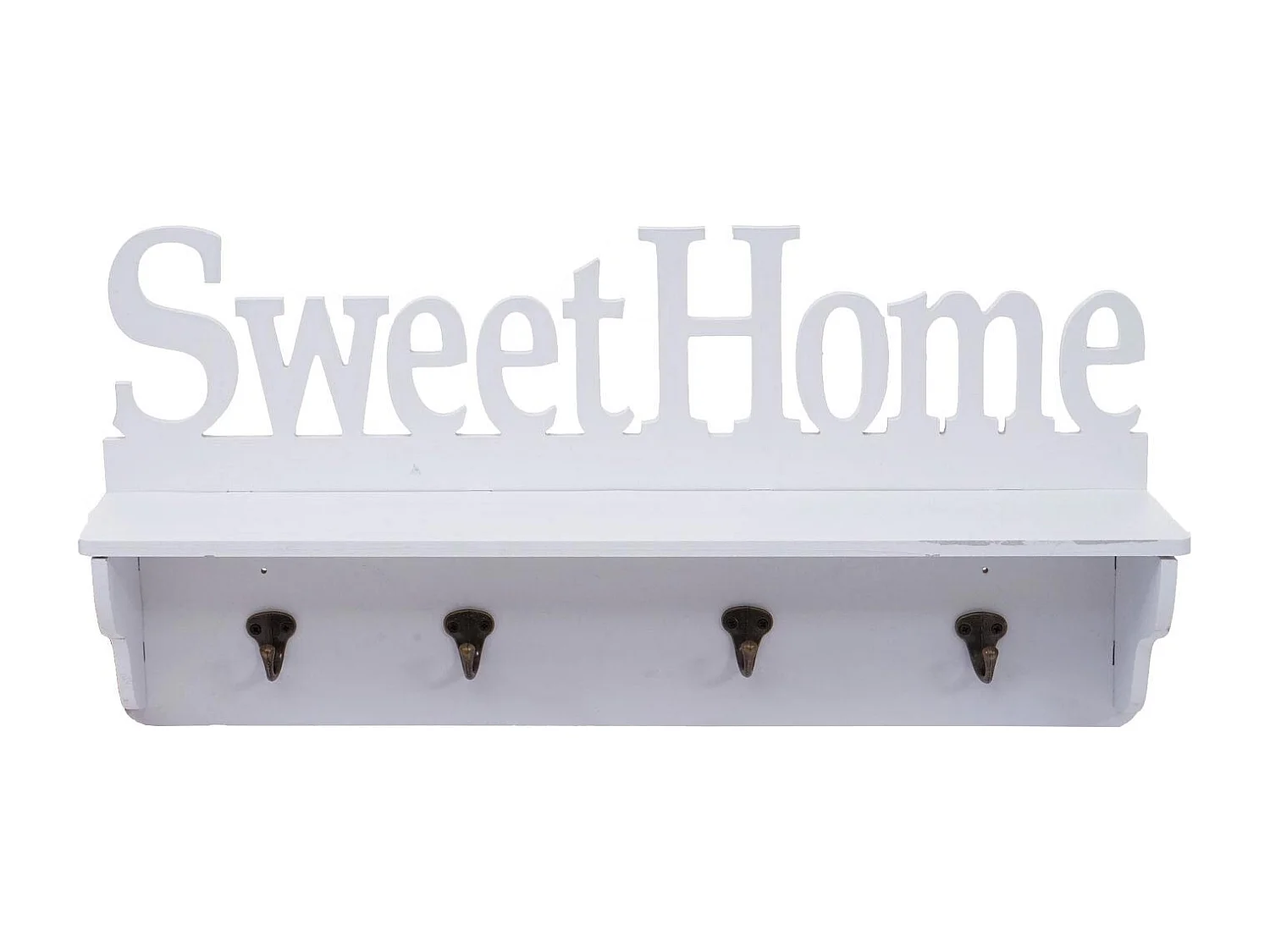 Portemanteau mural MCW-D41 Sweet Home 4 crochets,  blanc