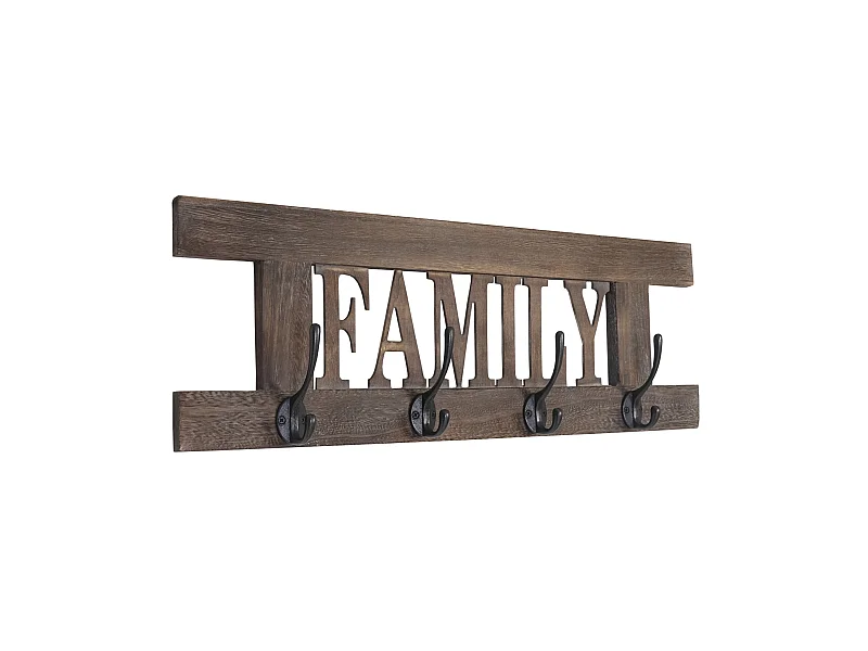 Bengaleiro de parede MCW-C60 Family Shabby look,  castanho, gasto