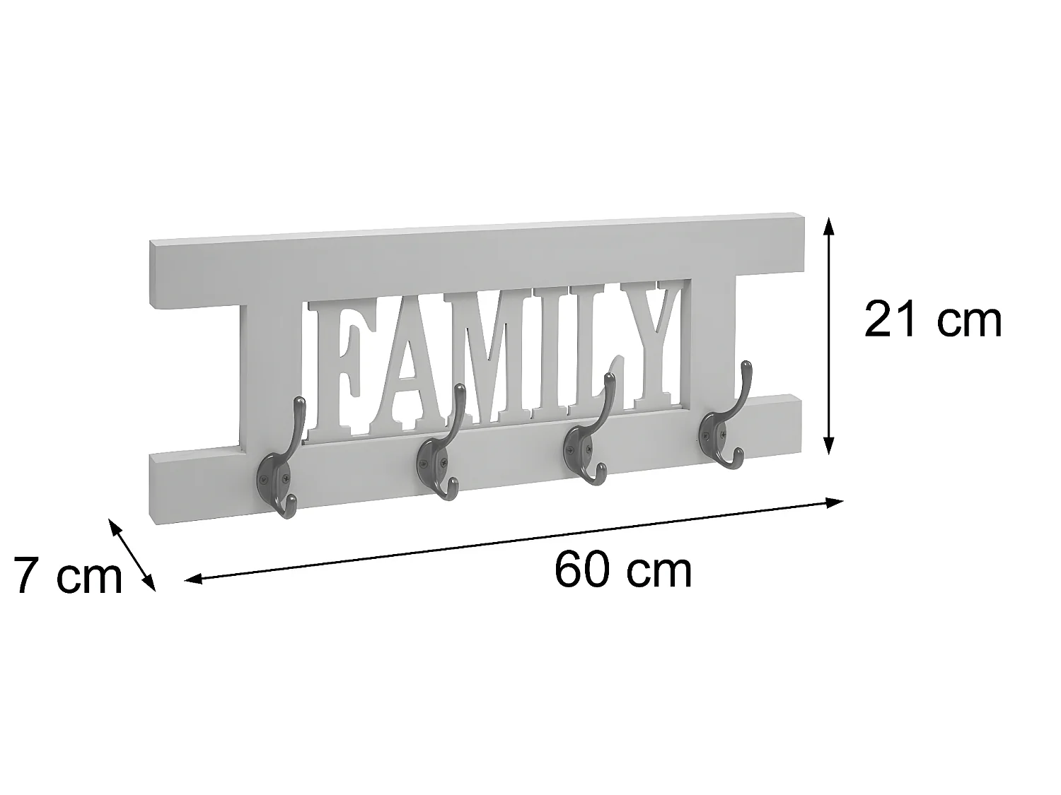 Perchero de pared MCW-C60 Family Shabby look,  marrón, shabby