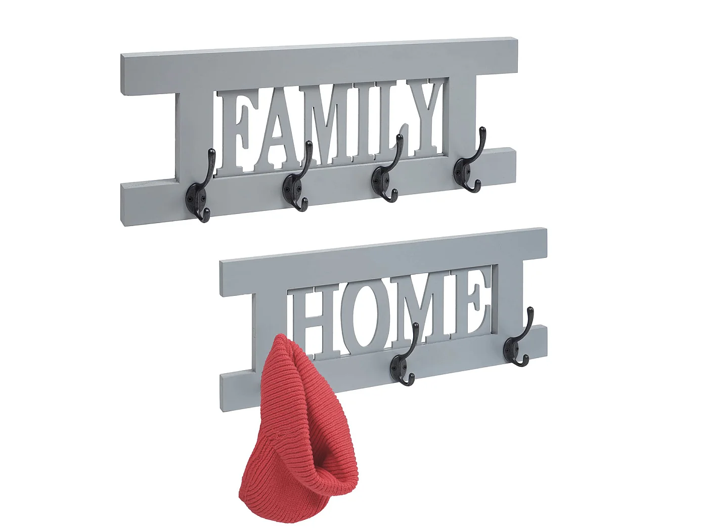 Wandkapstok MCW-C60 Shabby (2-delig),  grijs-blauw