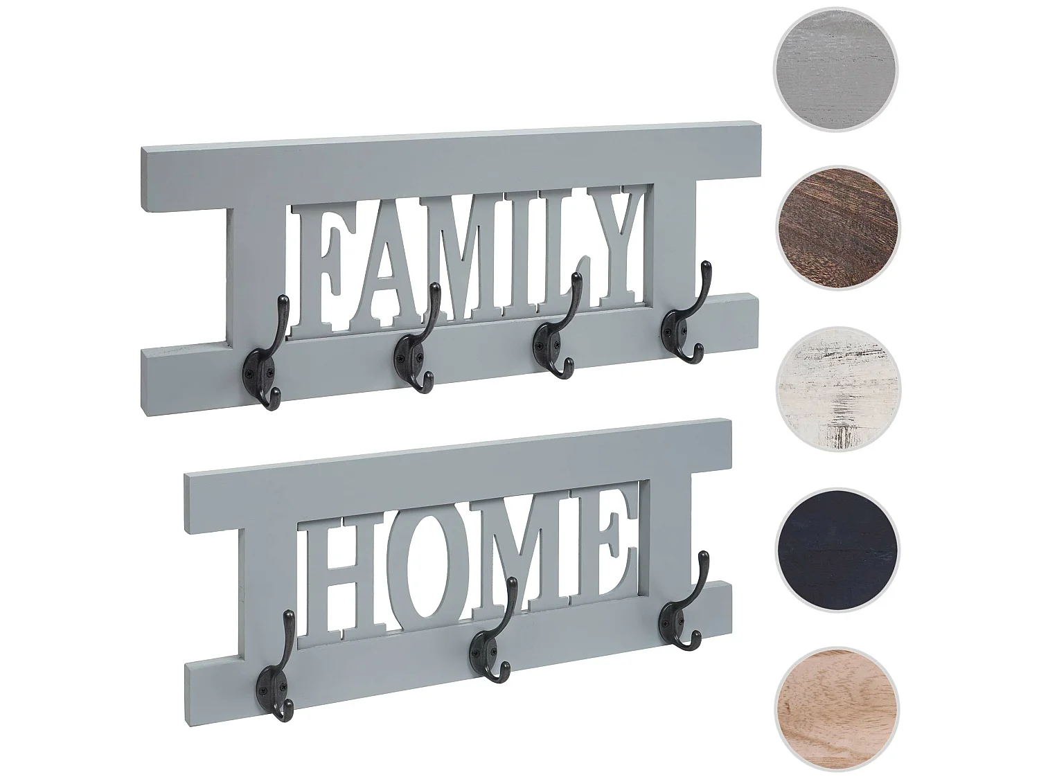 Wandgarderobe MCW-C60 Shabby (2-teilig), Grau-blau