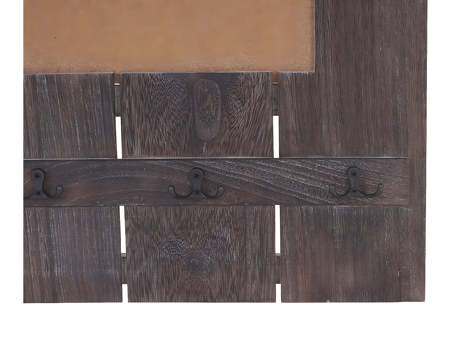 Wandkapstok MCW-C89 met prikbord,  bruin, shabby