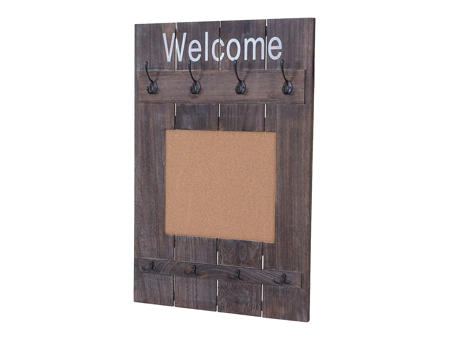 Portemanteau mural MCW-C89 avec tableau d'affichage,  brun shabby