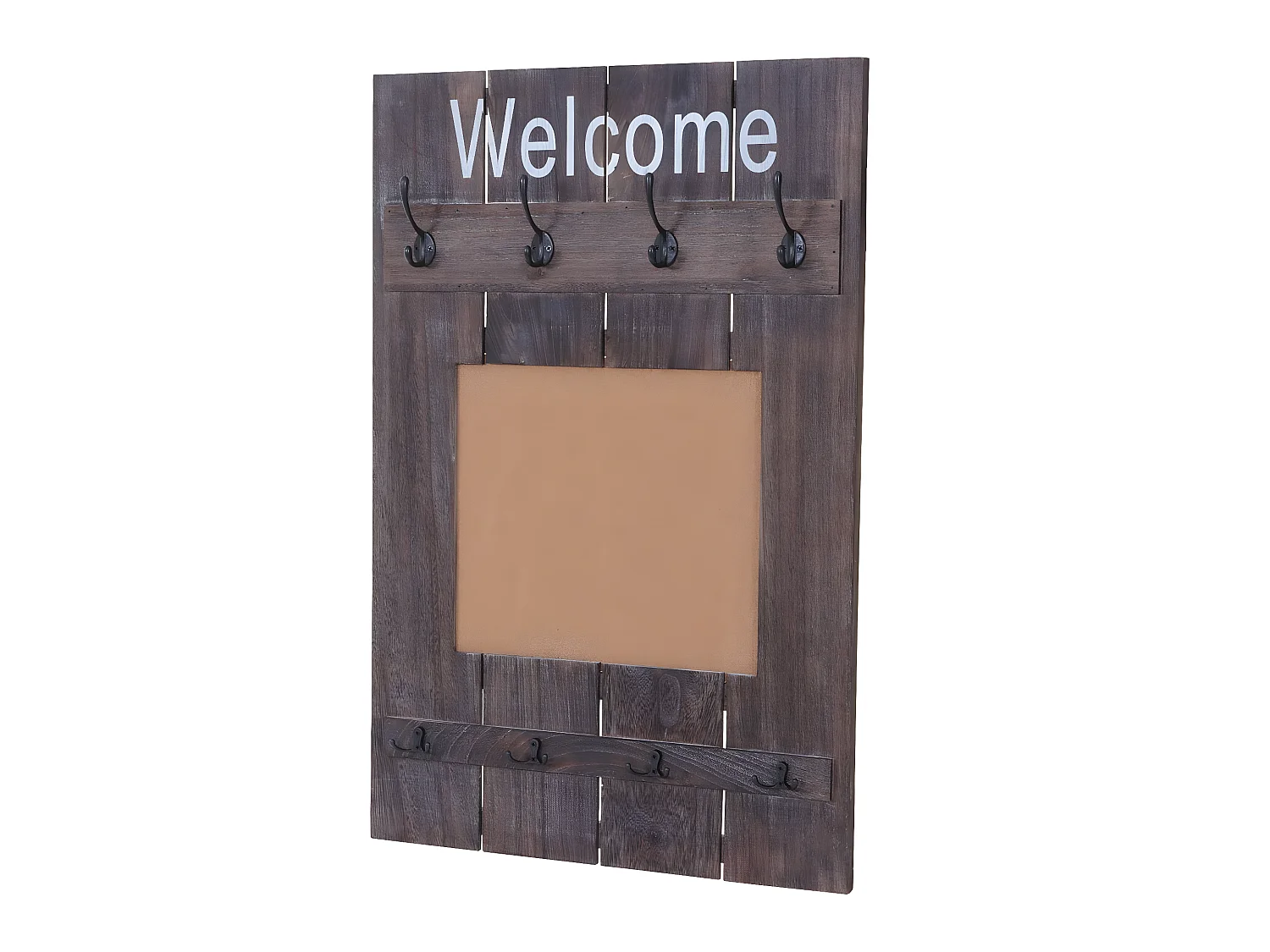 Portemanteau mural MCW-C89 avec tableau d'affichage,  brun shabby