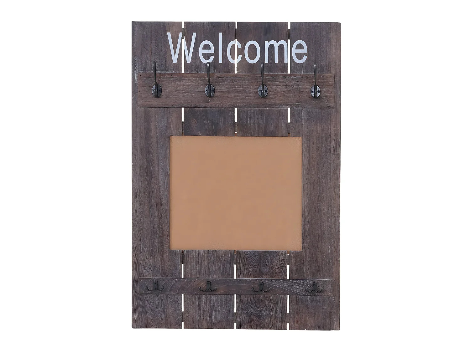 Portemanteau mural MCW-C89 avec tableau d'affichage,  brun shabby