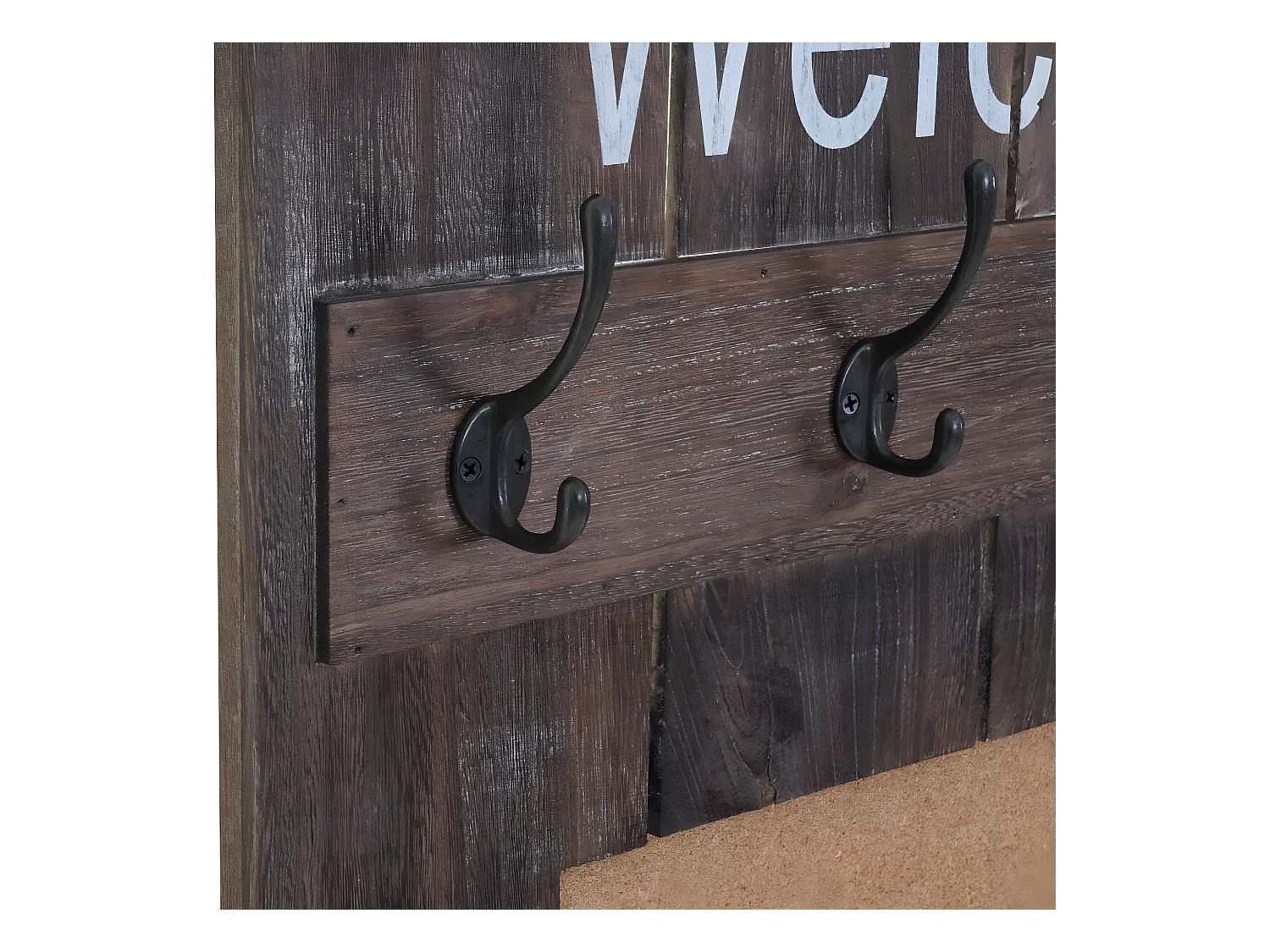 Portemanteau mural MCW-C89 avec tableau d'affichage,  brun shabby