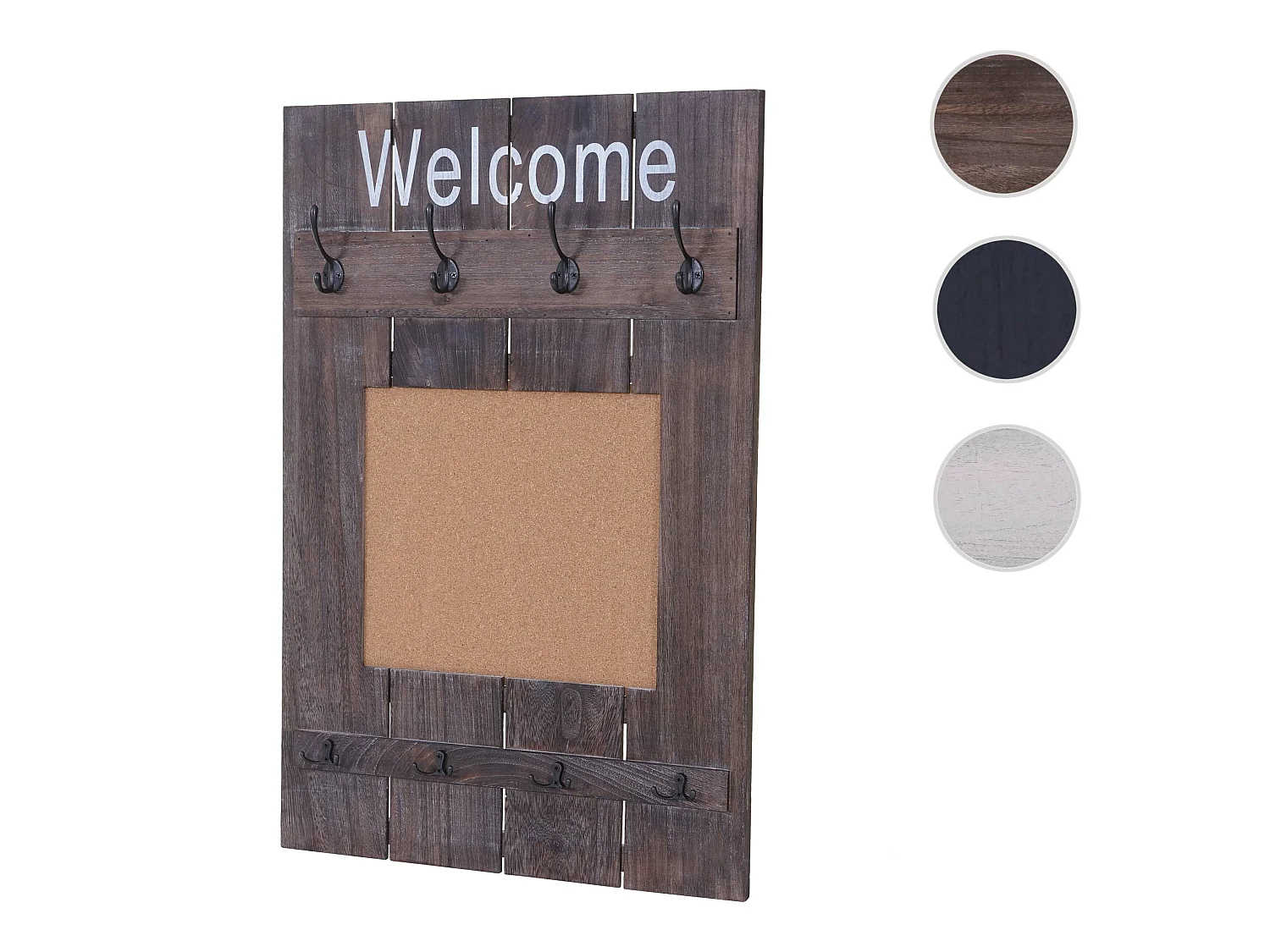 Portemanteau mural MCW-C89 avec tableau d'affichage,  brun shabby