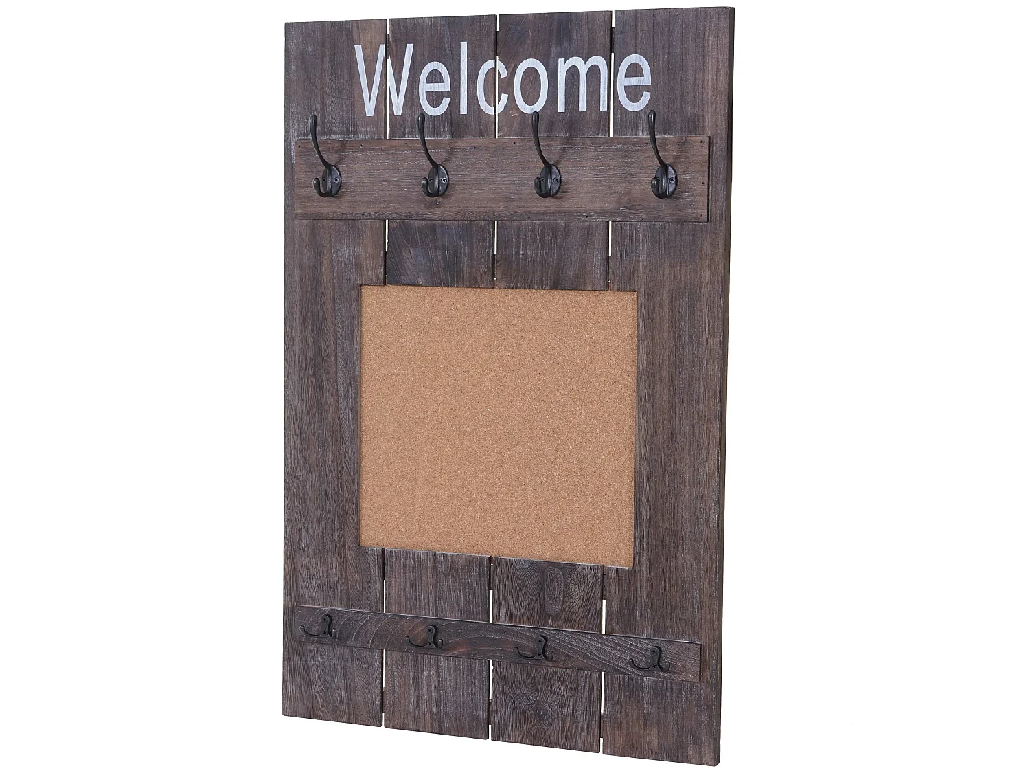 Portemanteau mural MCW-C89 avec tableau d'affichage,  brun shabby