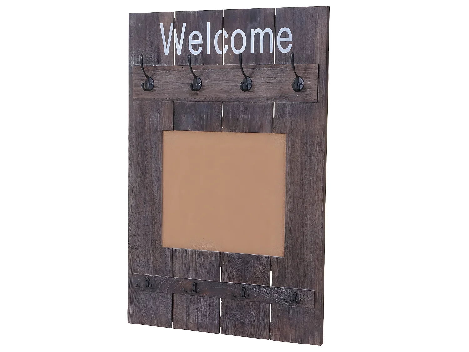 Portemanteau mural MCW-C89 avec tableau d'affichage,  brun shabby