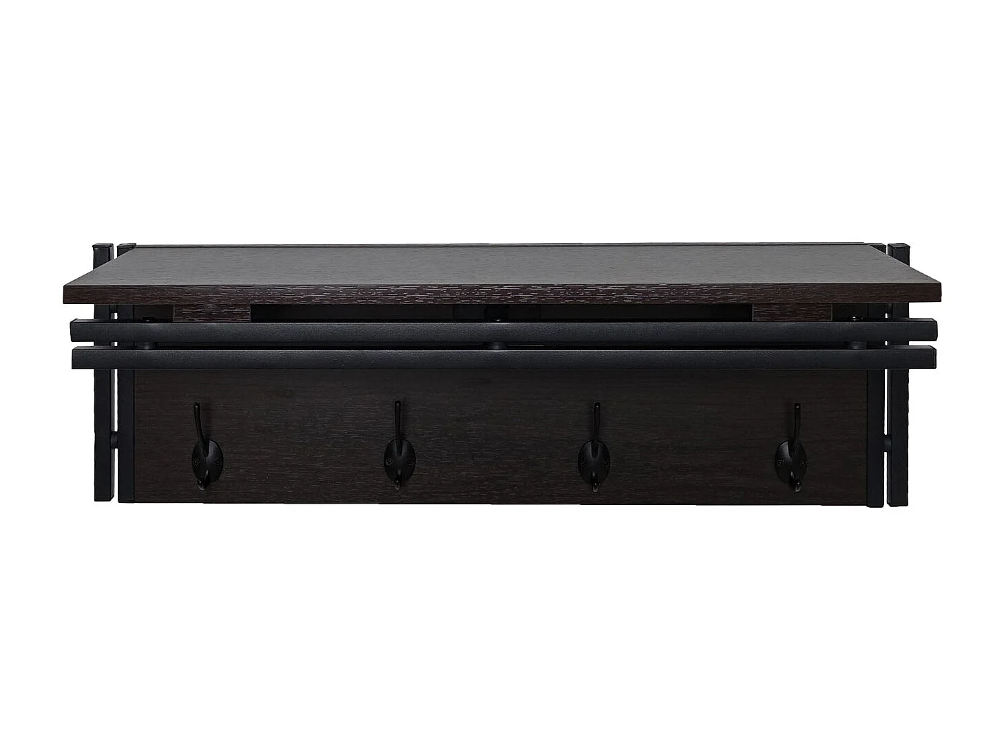 Portemanteau mural MCW-A27 Structure 3D,  marron foncé