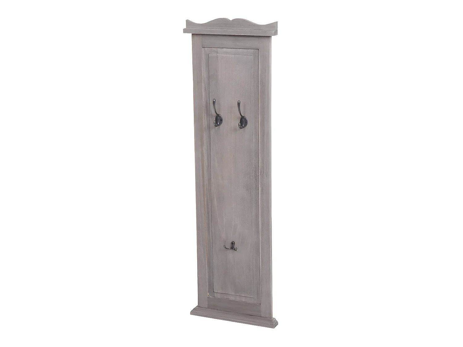 Perchero de pared H33 (juego de 2),  gris-marrón shabby