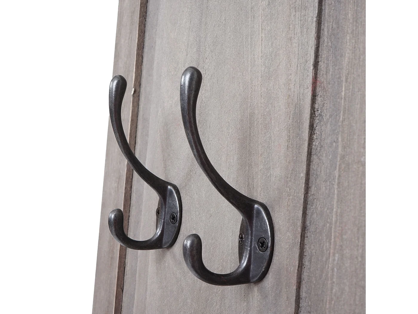 Perchero de pared H33 (juego de 2),  gris-marrón shabby
