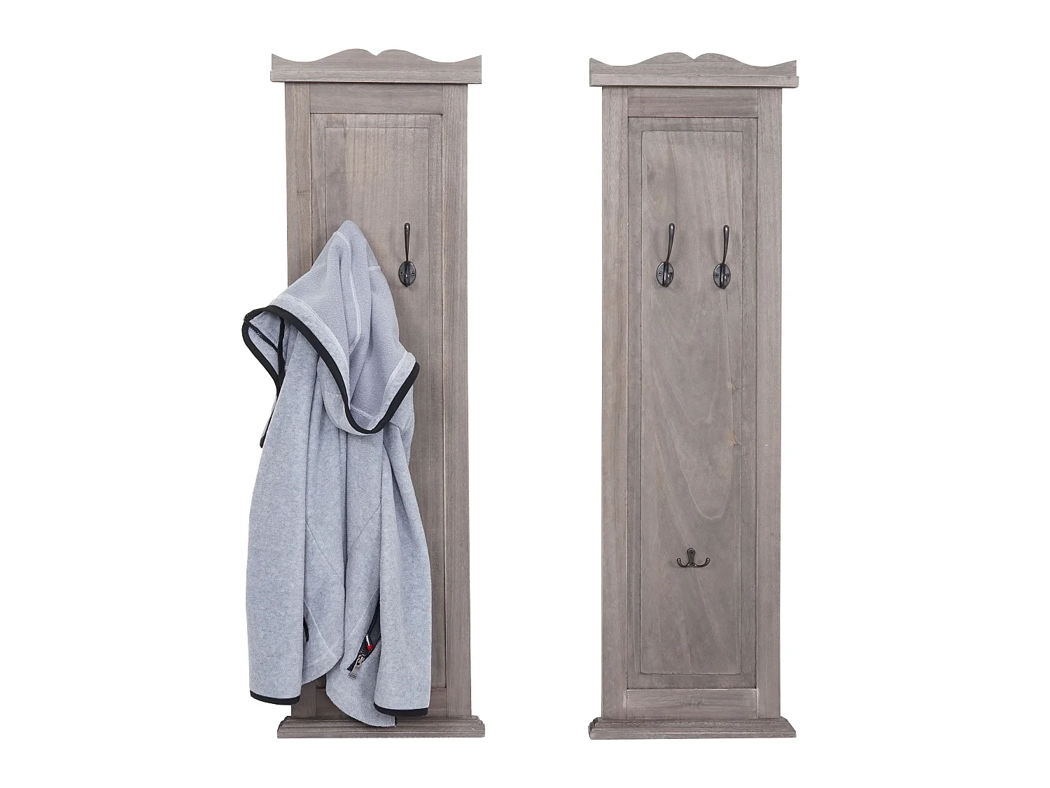 Wandkapstok H33 (set van 2),  grijsbruin shabby