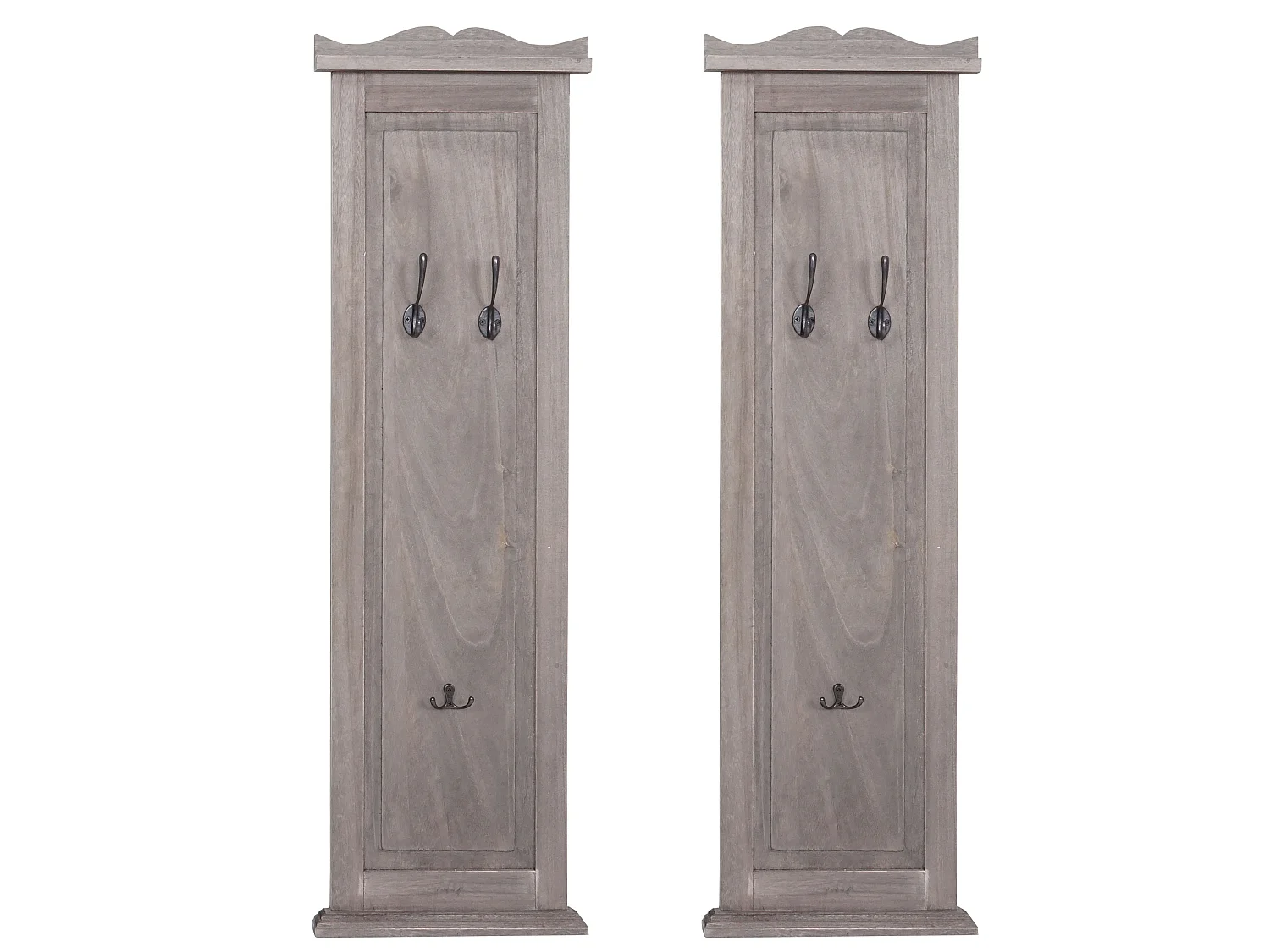 Portemanteau mural H33 (lot de 2),  gris-brun shabby
