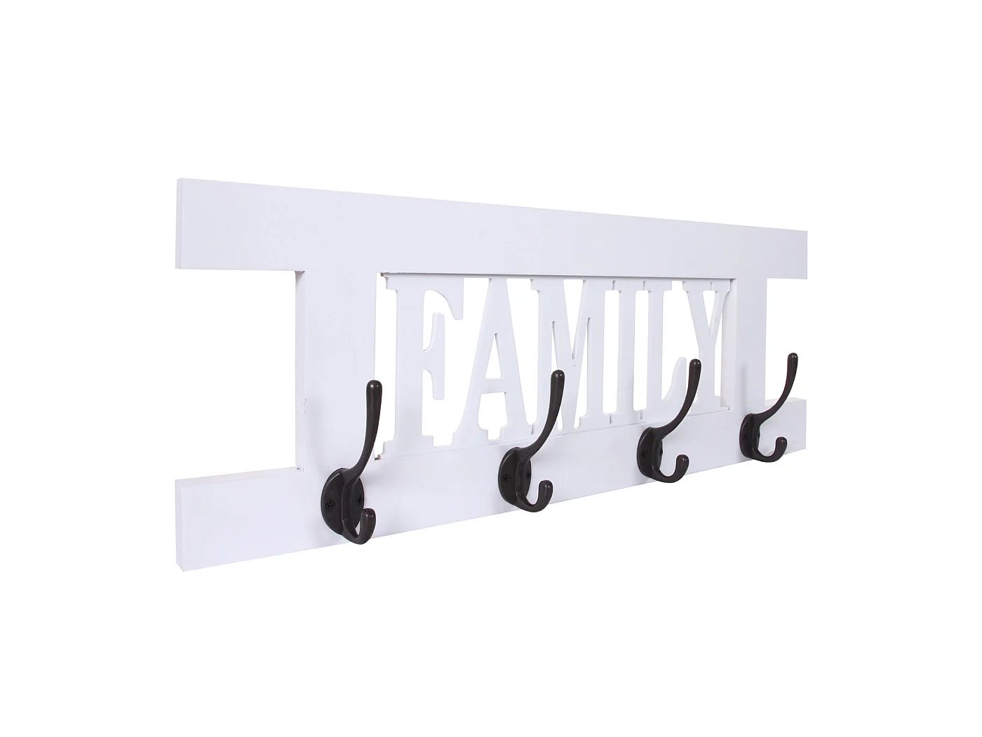 Wandgarderobe MCW-C60 Family Shabby-Look, Weiß lackiert