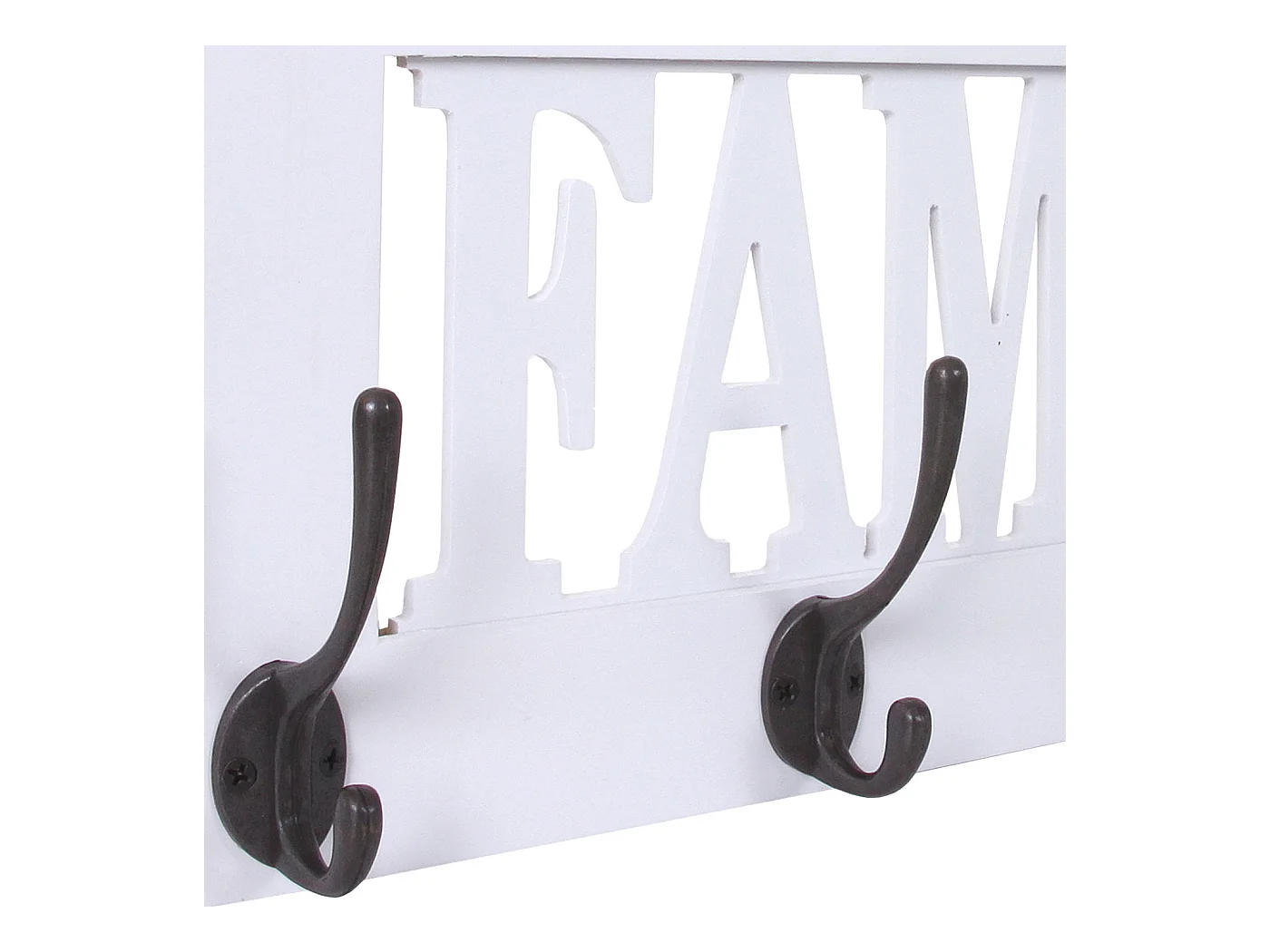 Wandgarderobe MCW-C60 Family Shabby-Look, Weiß lackiert