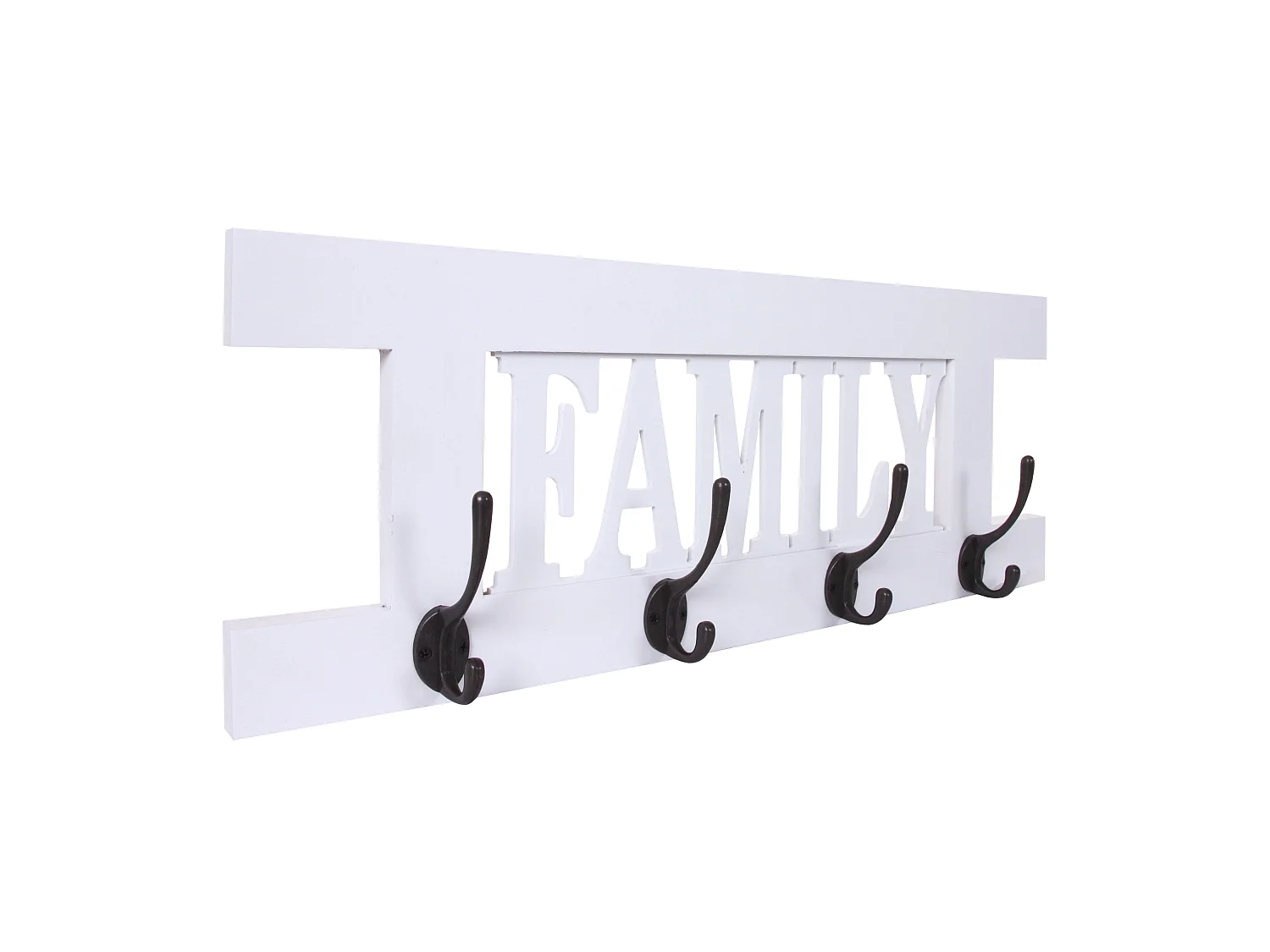 Portemanteau mural MCW-C60 Family Shabby-Look,  blanc shabby