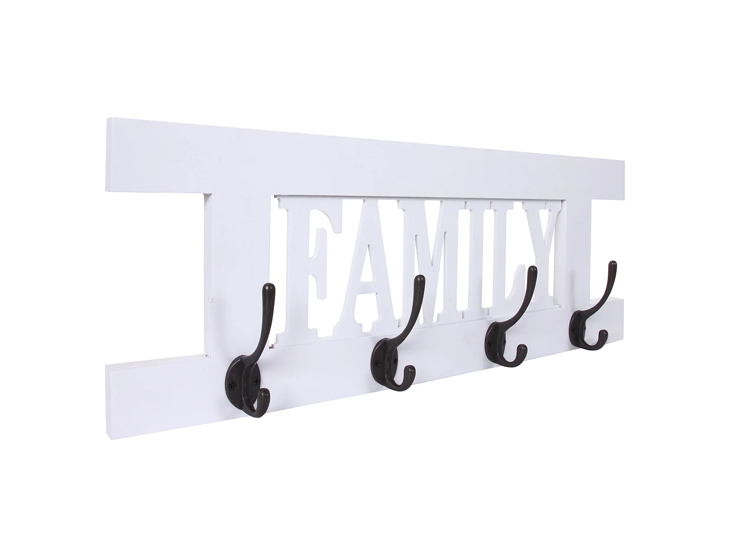 Portemanteau mural MCW-C60 Family Shabby-Look,  blanc shabby