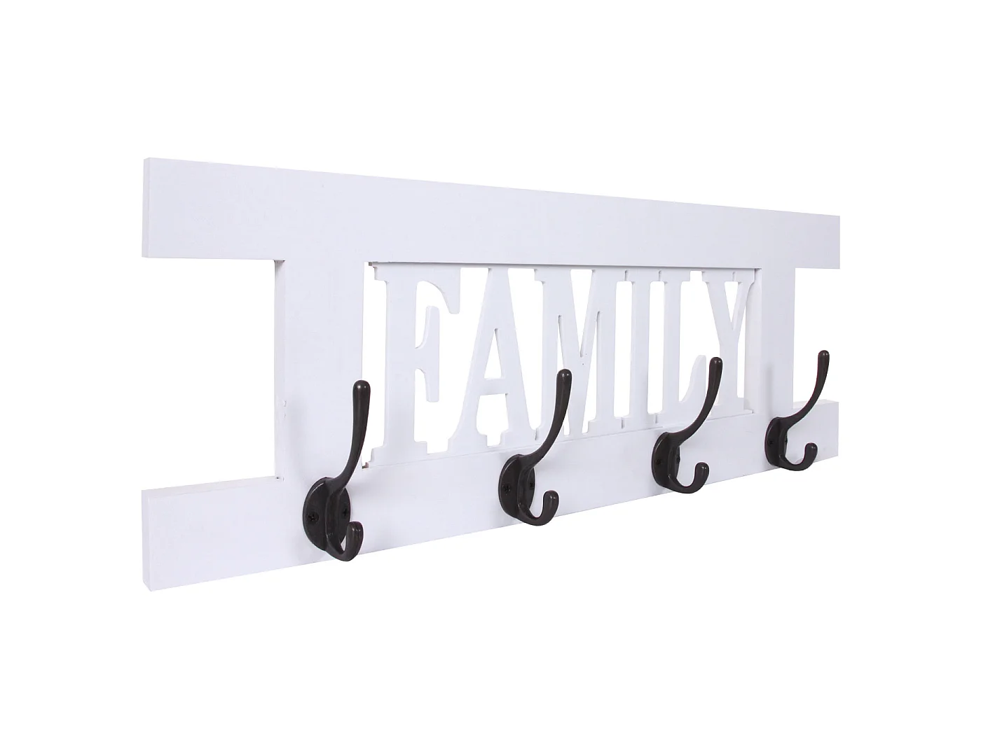 Portemanteau mural MCW-C60 Family Shabby-Look,  blanc shabby