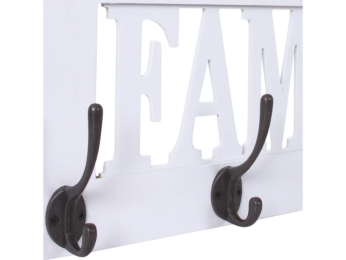 Portemanteau mural MCW-C60 Family Shabby-Look,  blanc shabby