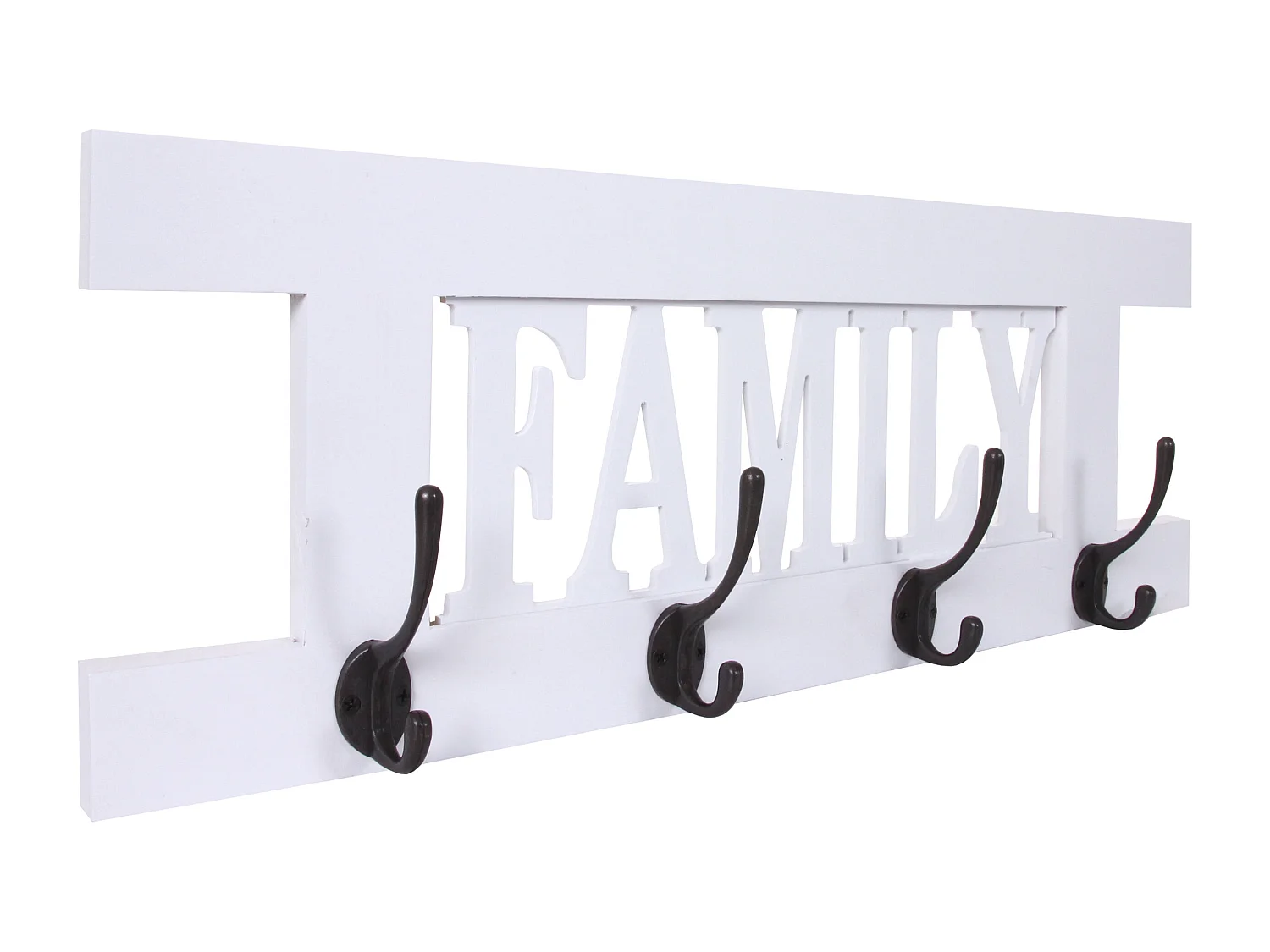 Wandkapstok MCW-C60 Family Shabby-look,  wit gelakt