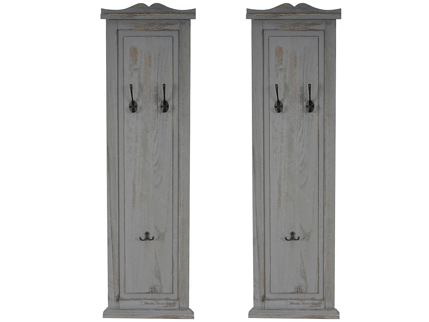 Perchero de pared H33 (juego de 2),  gris shabby