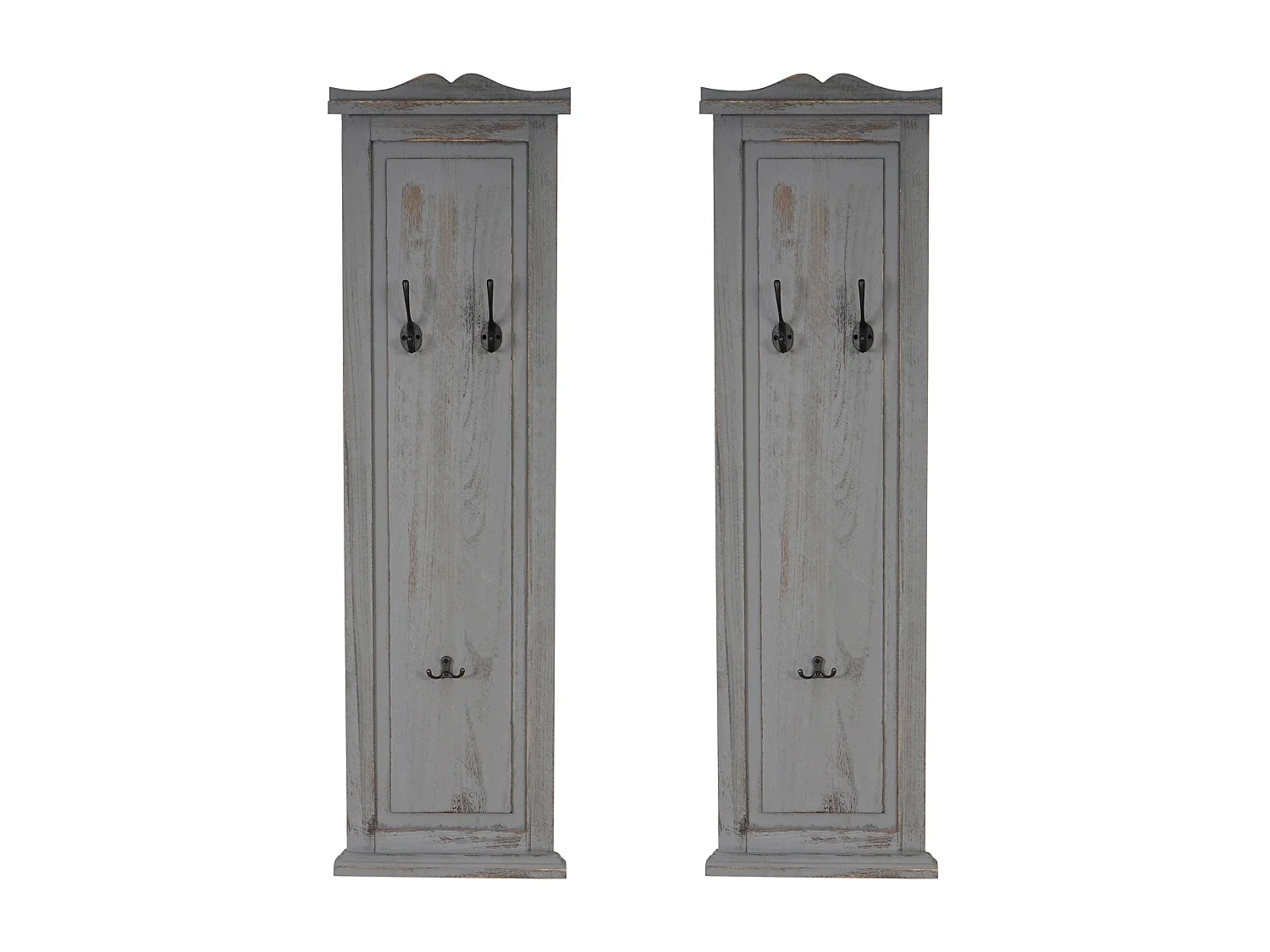 Wieszak ścienny H33 (zestaw 2 szt.),  szary shabby