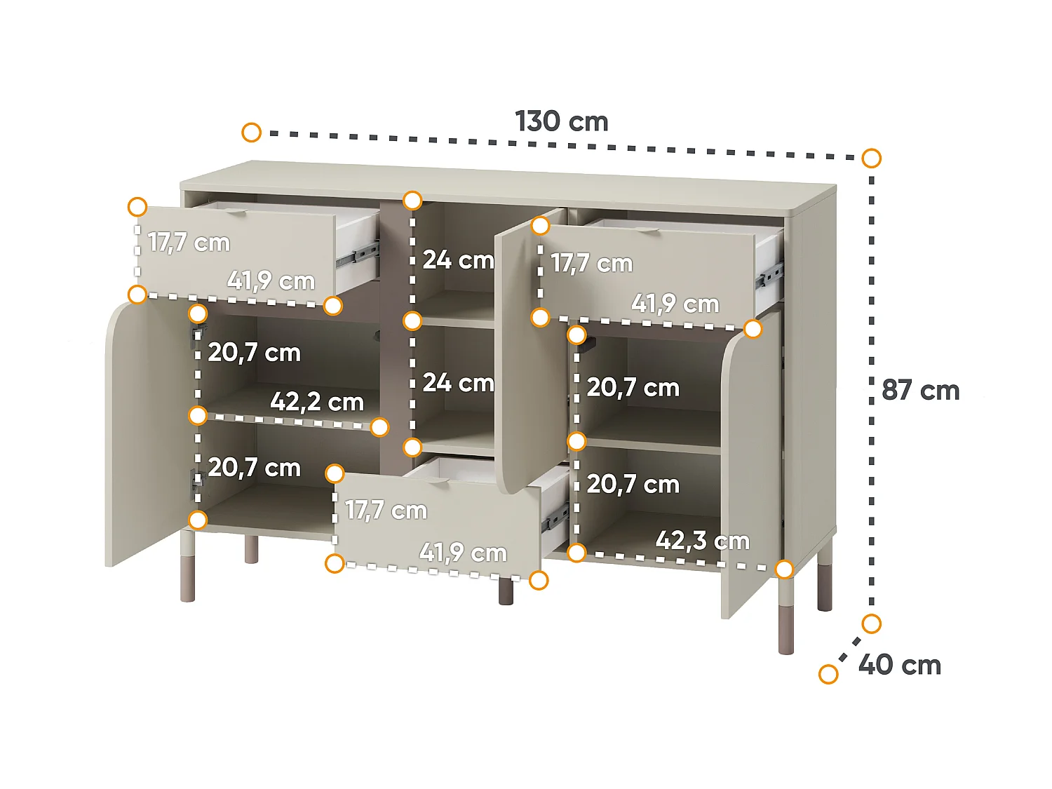 Skandinavische Kommode  - natürliche Eiche - FRISK