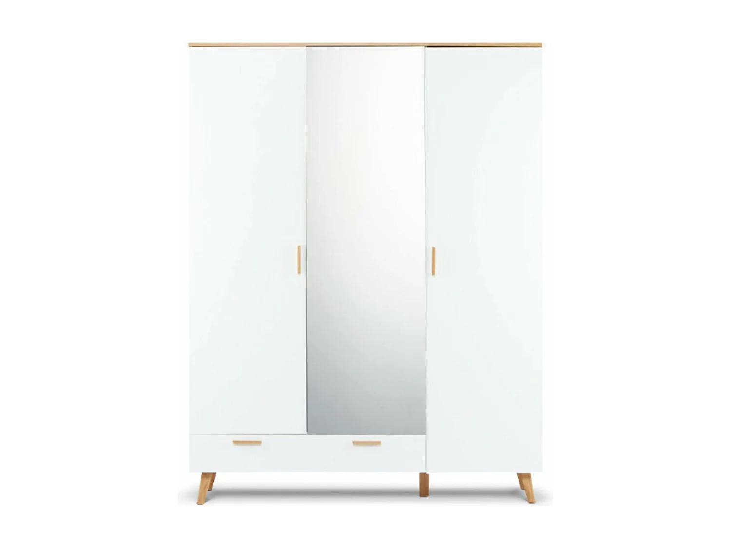 Verspiegelter Kleiderschrank  - weiß - FRISK