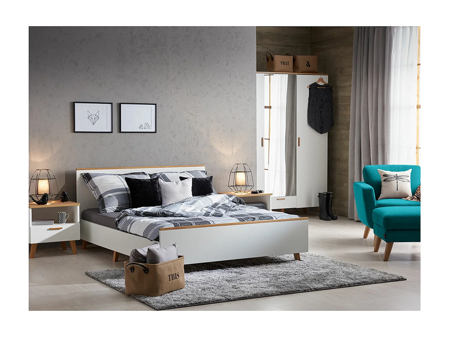 Verspiegelter Kleiderschrank  - weiß - FRISK