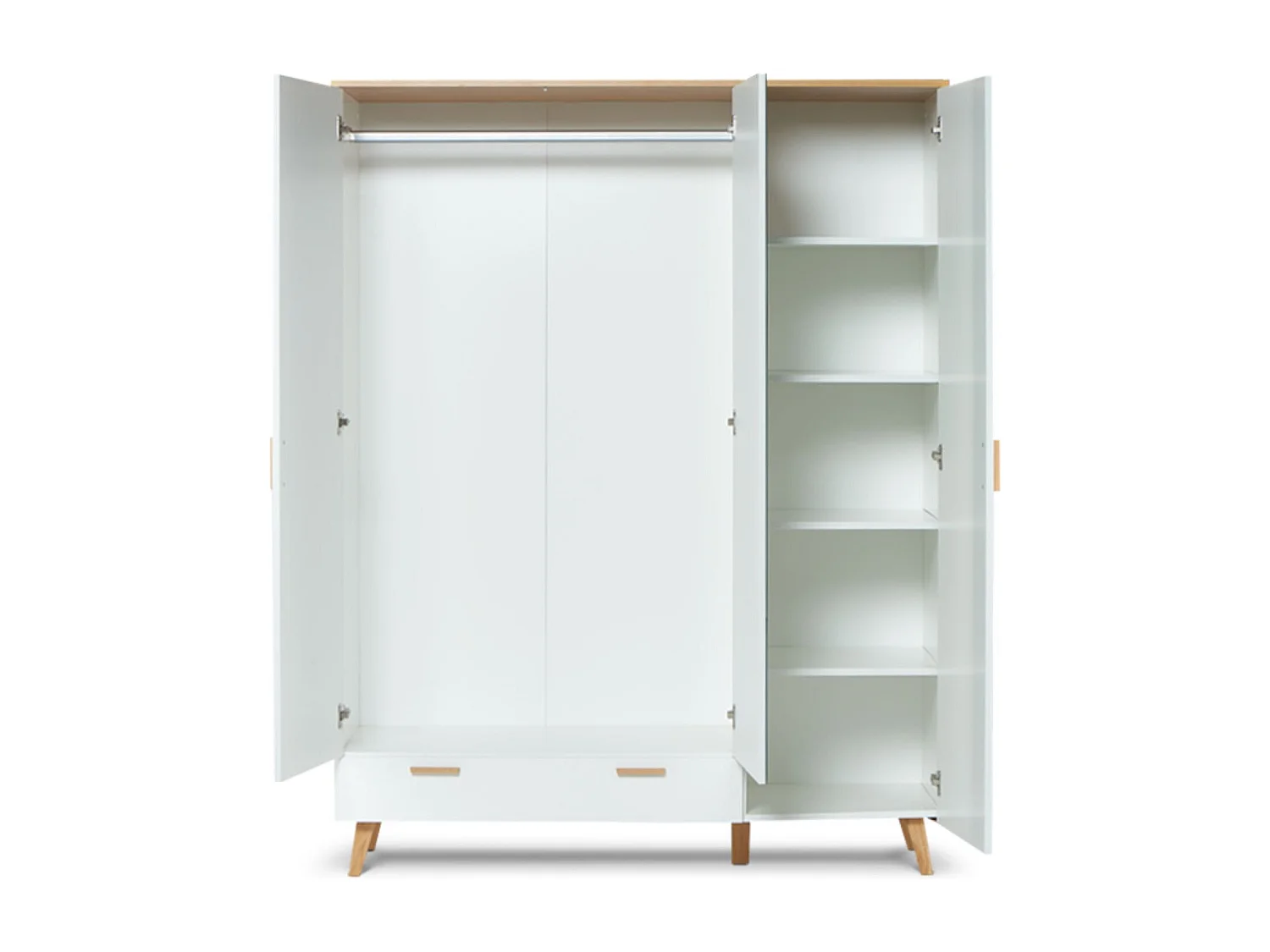 Verspiegelter Kleiderschrank  - weiß - FRISK