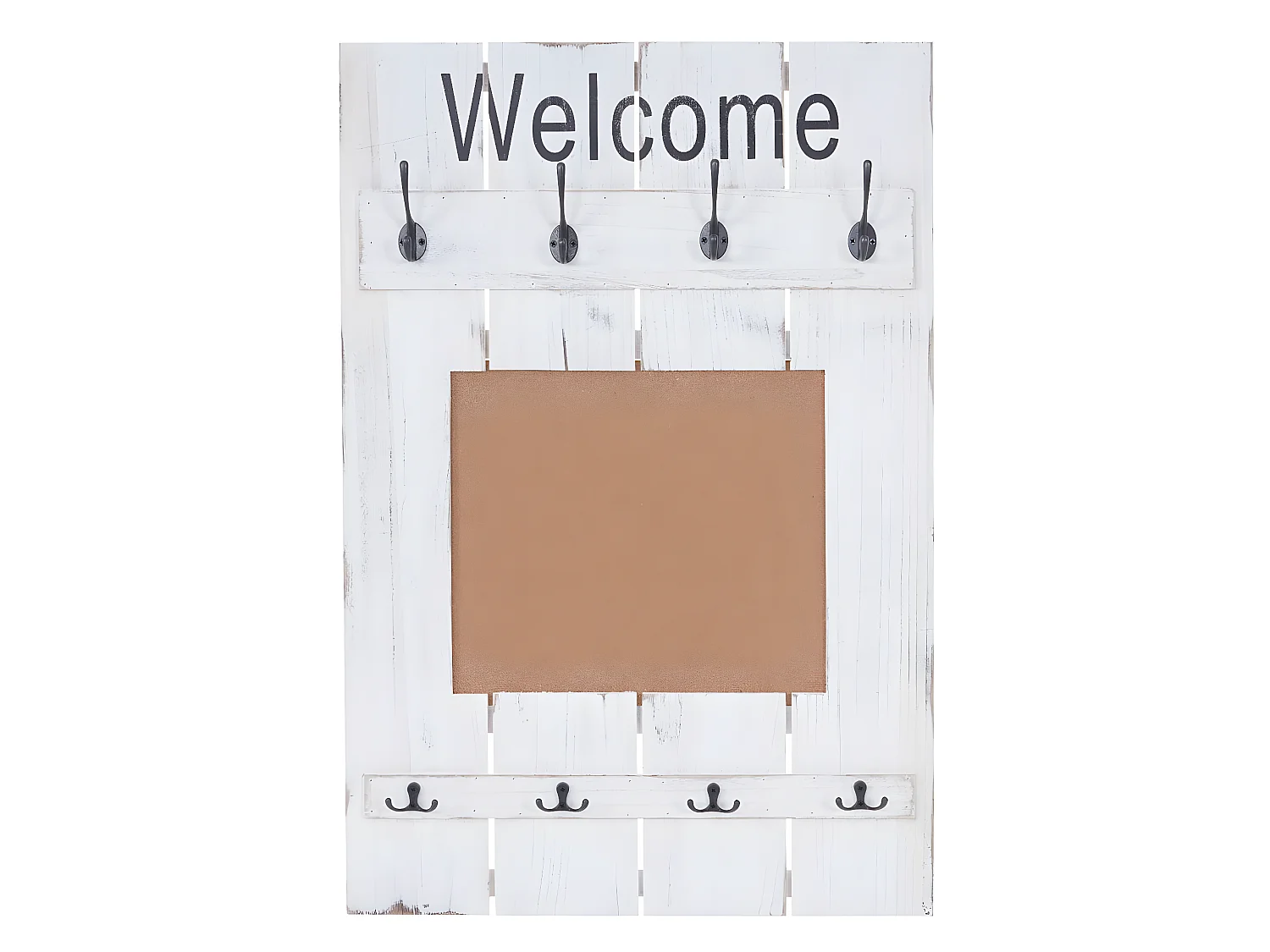 Portemanteau mural MCW-C89 avec tableau d'affichage,  blanc shabby