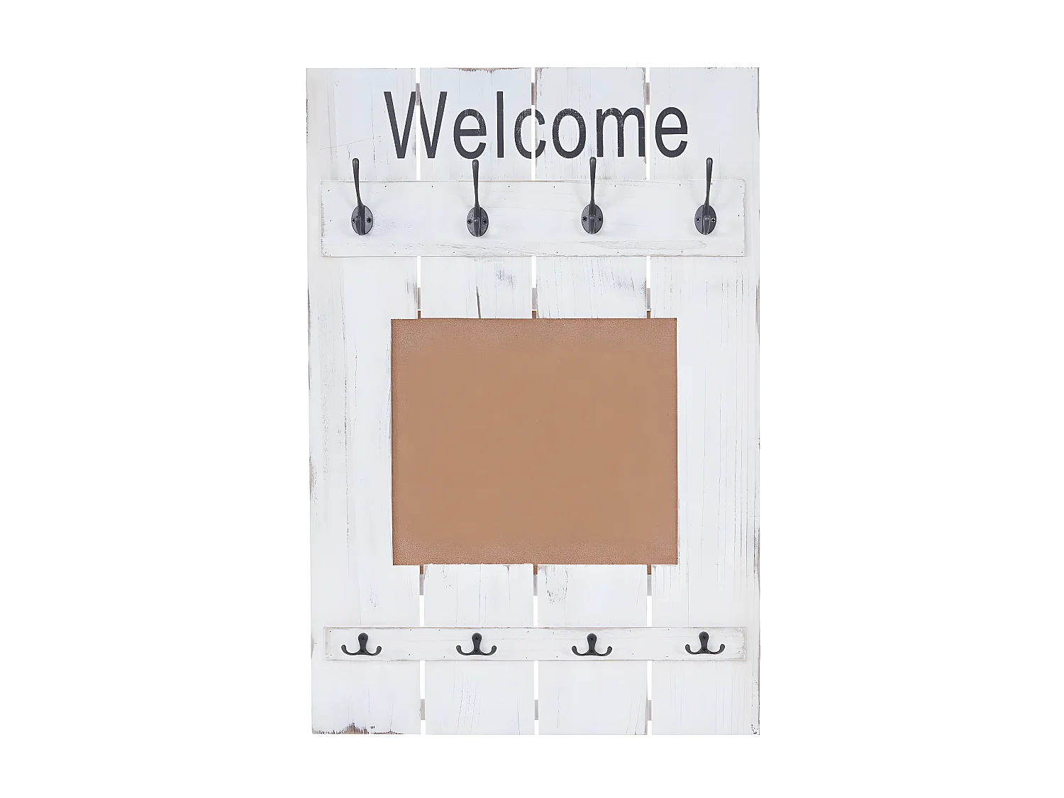 Portemanteau mural MCW-C89 avec tableau d'affichage,  blanc shabby