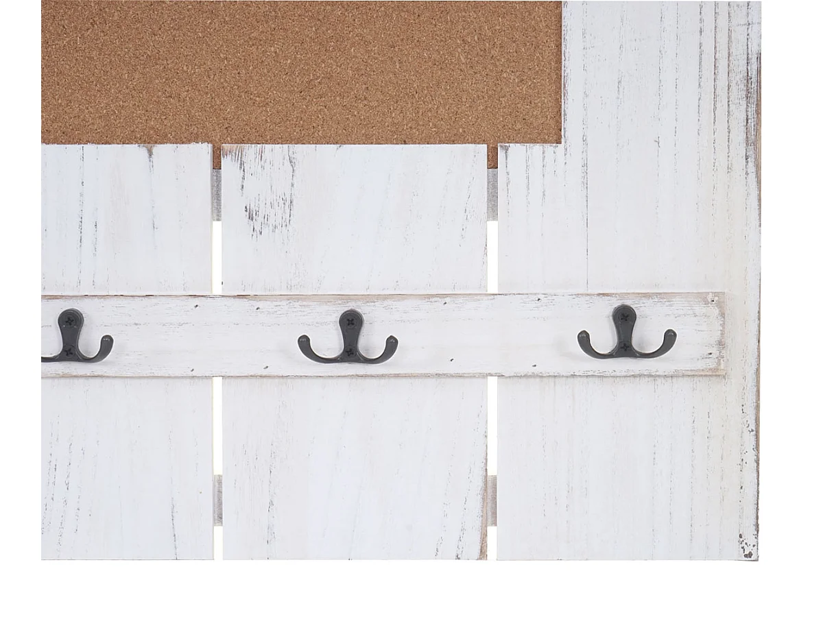 Portemanteau mural MCW-C89 avec tableau d'affichage,  blanc shabby