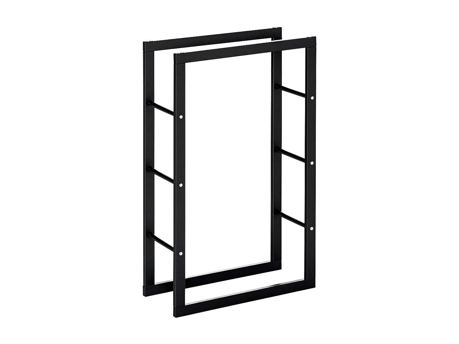 Etagère porte bois de cheminée porte-bûches design contemporain charge max. 100 Kg dim. 60L x 25l x 100H cm métal noir