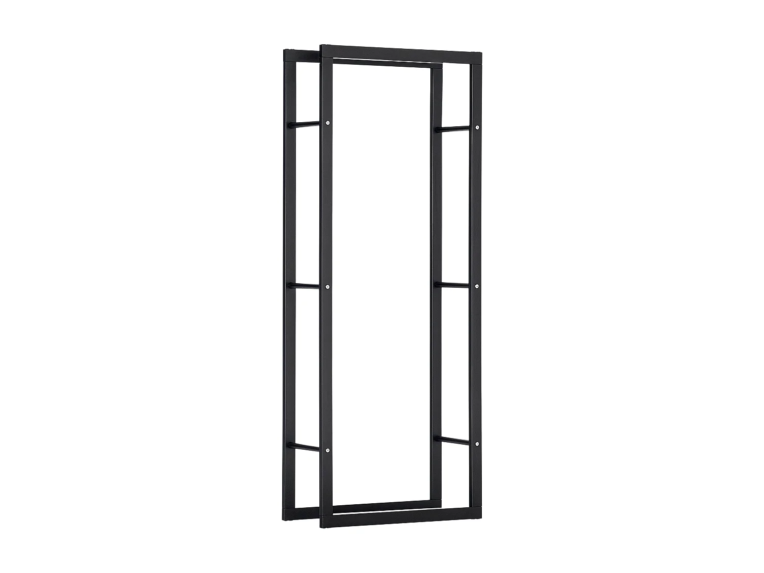 Etagère porte bois de cheminée porte-bûches design contemporain charge max. 100 Kg dim. 60L x 25l x 150H cm métal noir